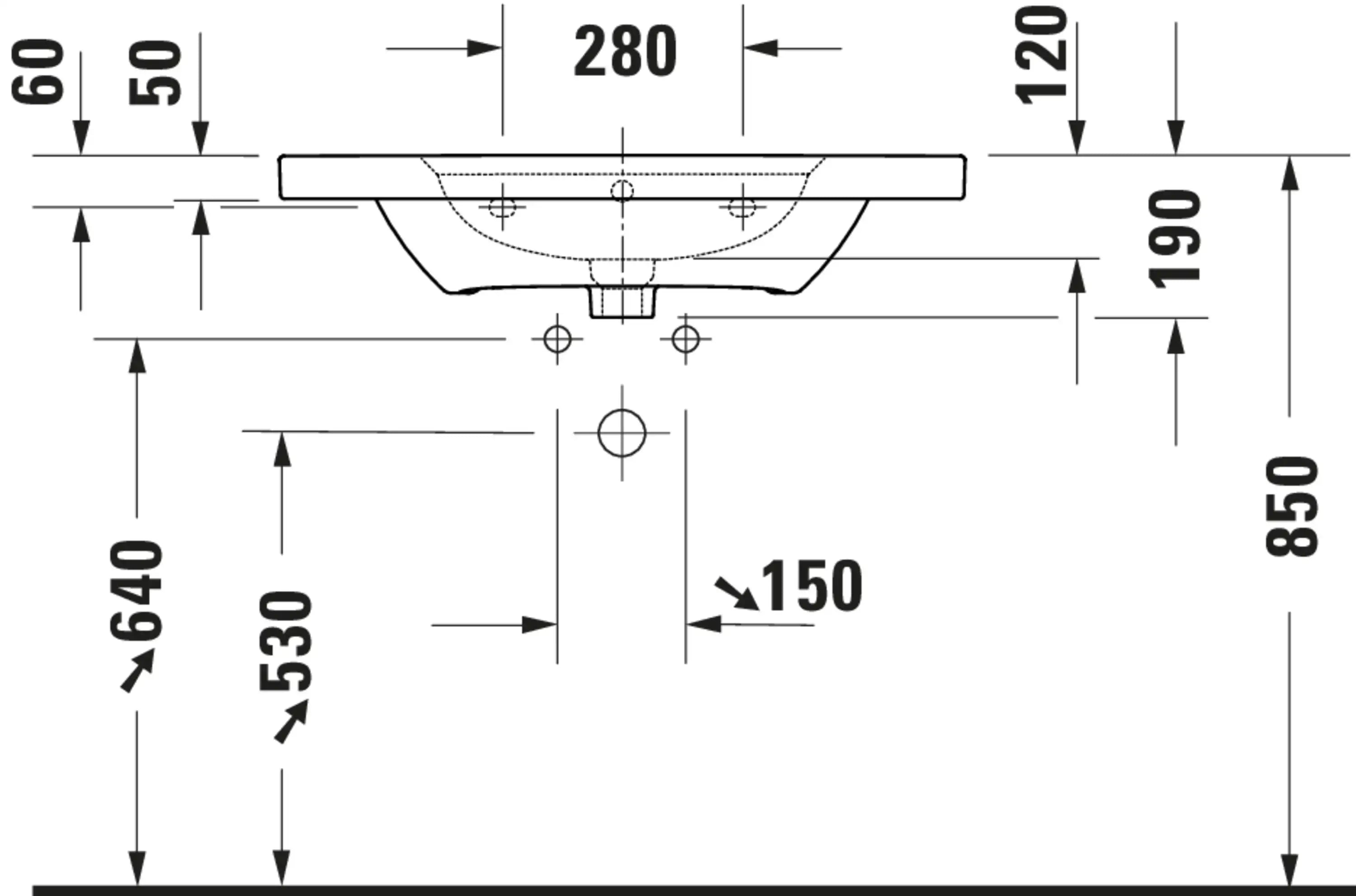 Duravit Aurena 30 1/2'' Rectangular Wall Mounted Sink with Single Faucet Hole and with Overflow