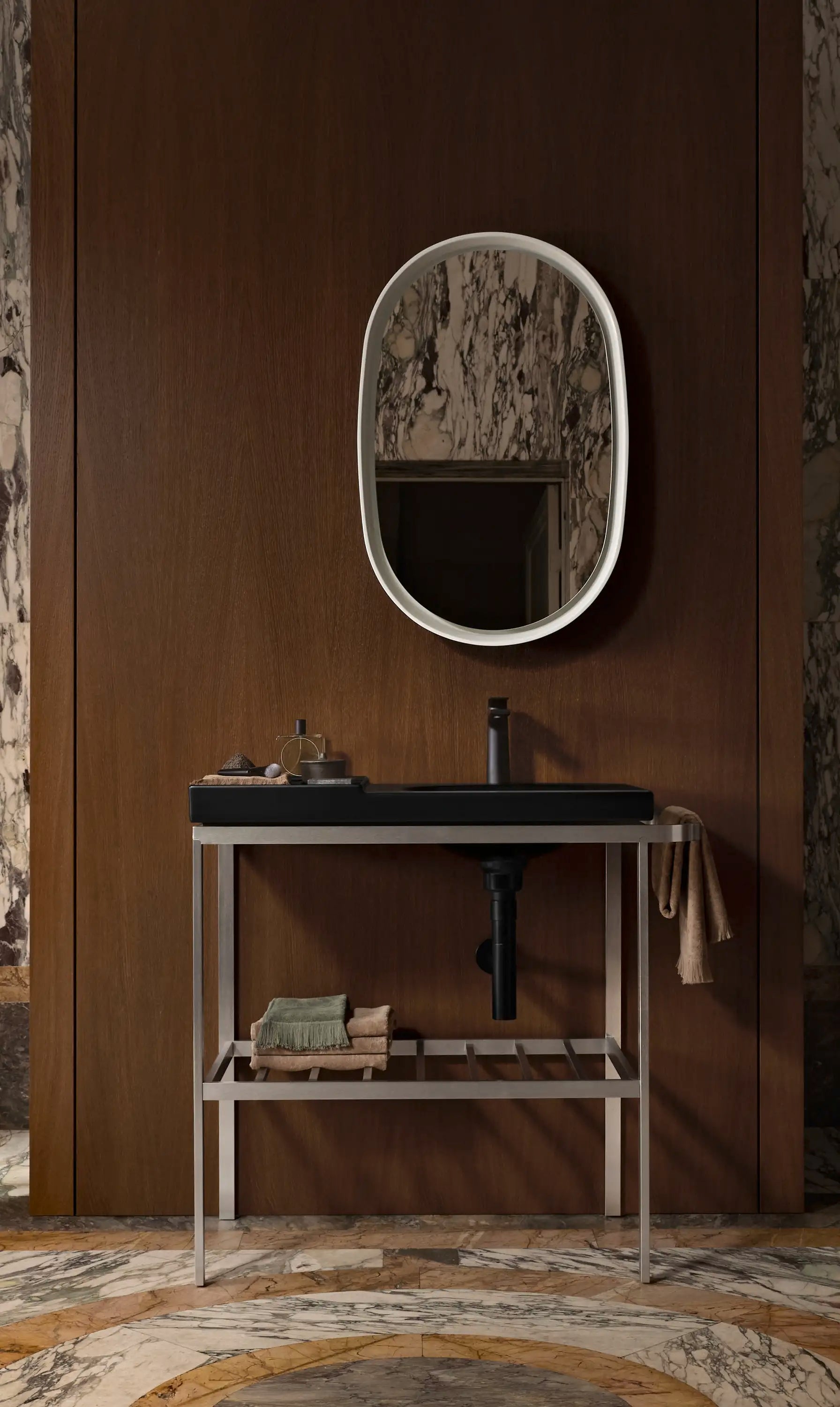 Duravit Aurena 38 3/4'' x 31 5/8'' Console in Brushed Stainless Steel