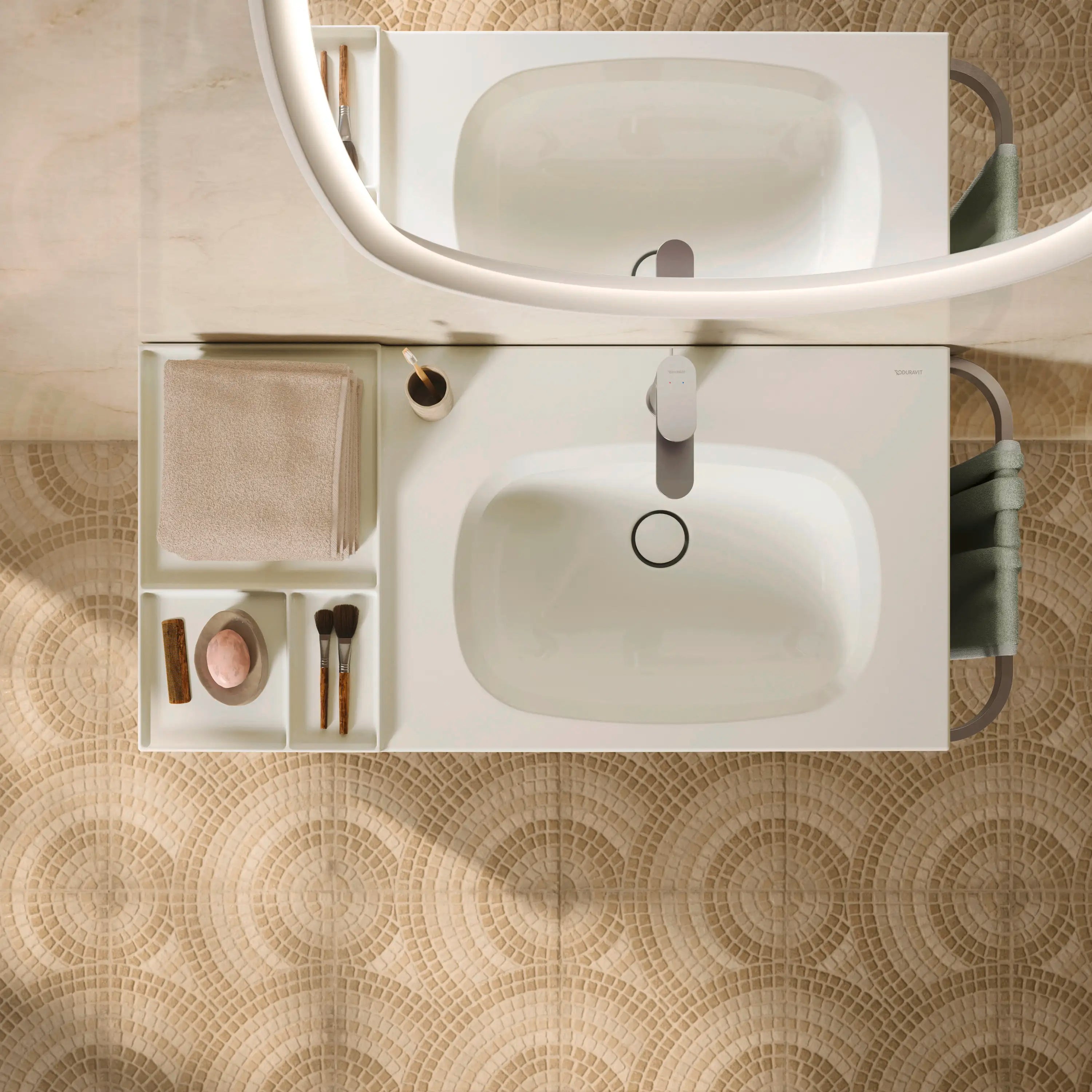 Duravit Aurena 39 3/8'' Rectangular Wall Mounted Sink in White with Single Faucet Hole and with Overflow