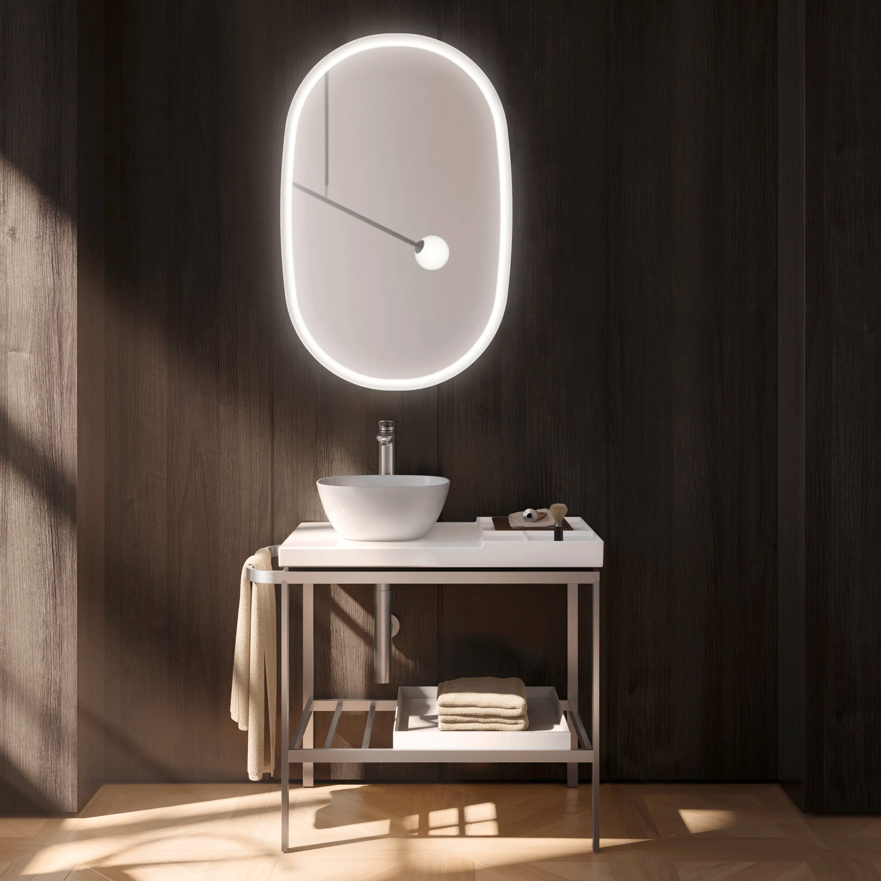 Duravit Aurena Sensor Control LED Mirror in Matte White
