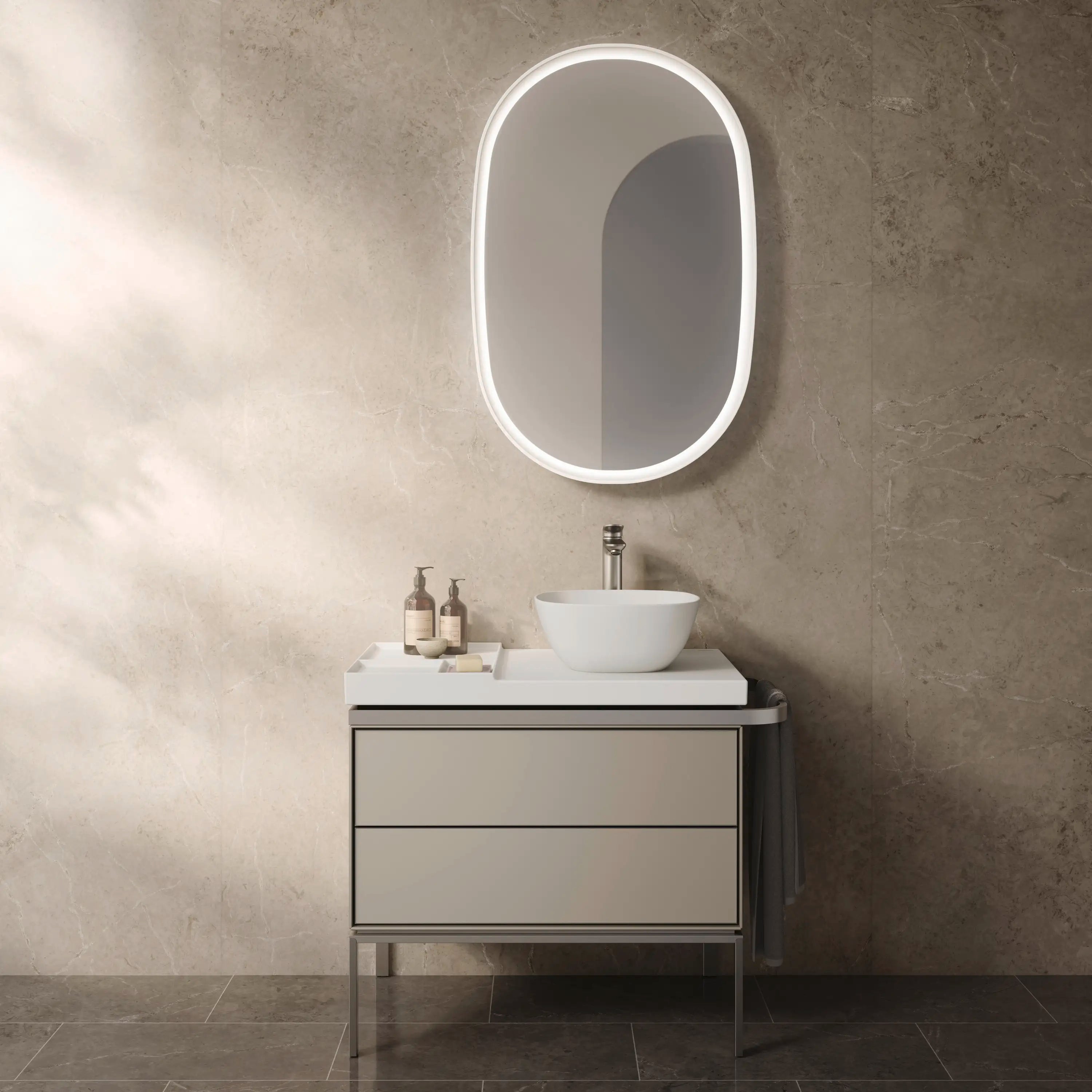 Duravit Aurena Sensor Control LED Mirror in Matte White