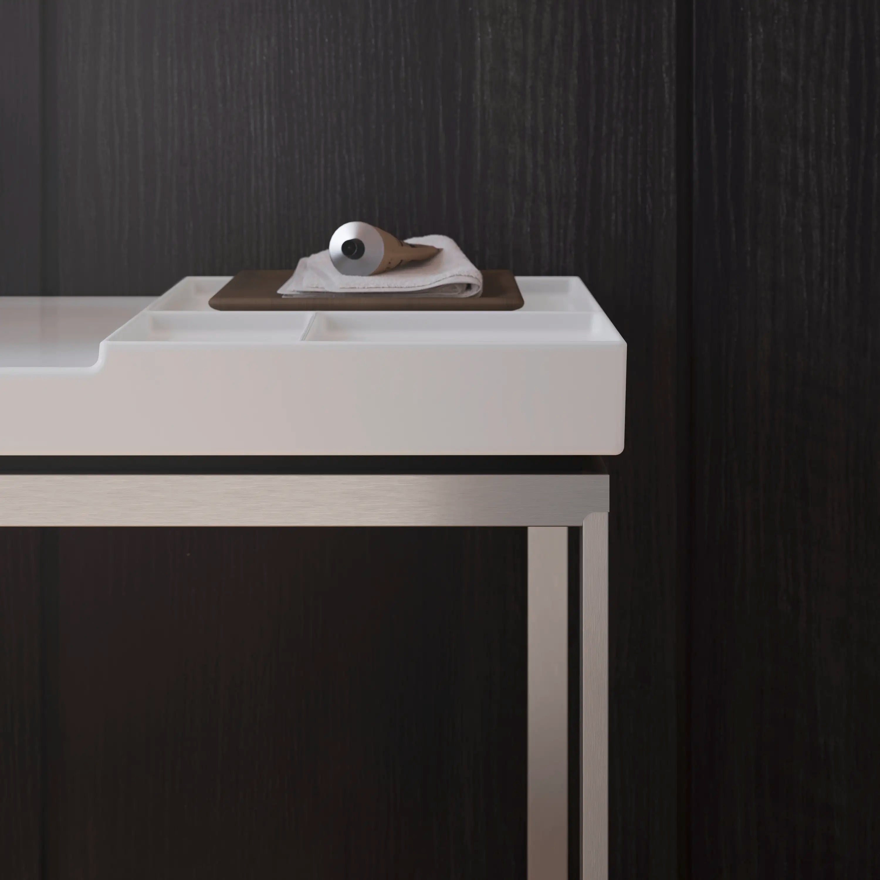 Duravit Aurena 30 7/8'' x 31 5/8'' Console in Brushed Stainless Steel