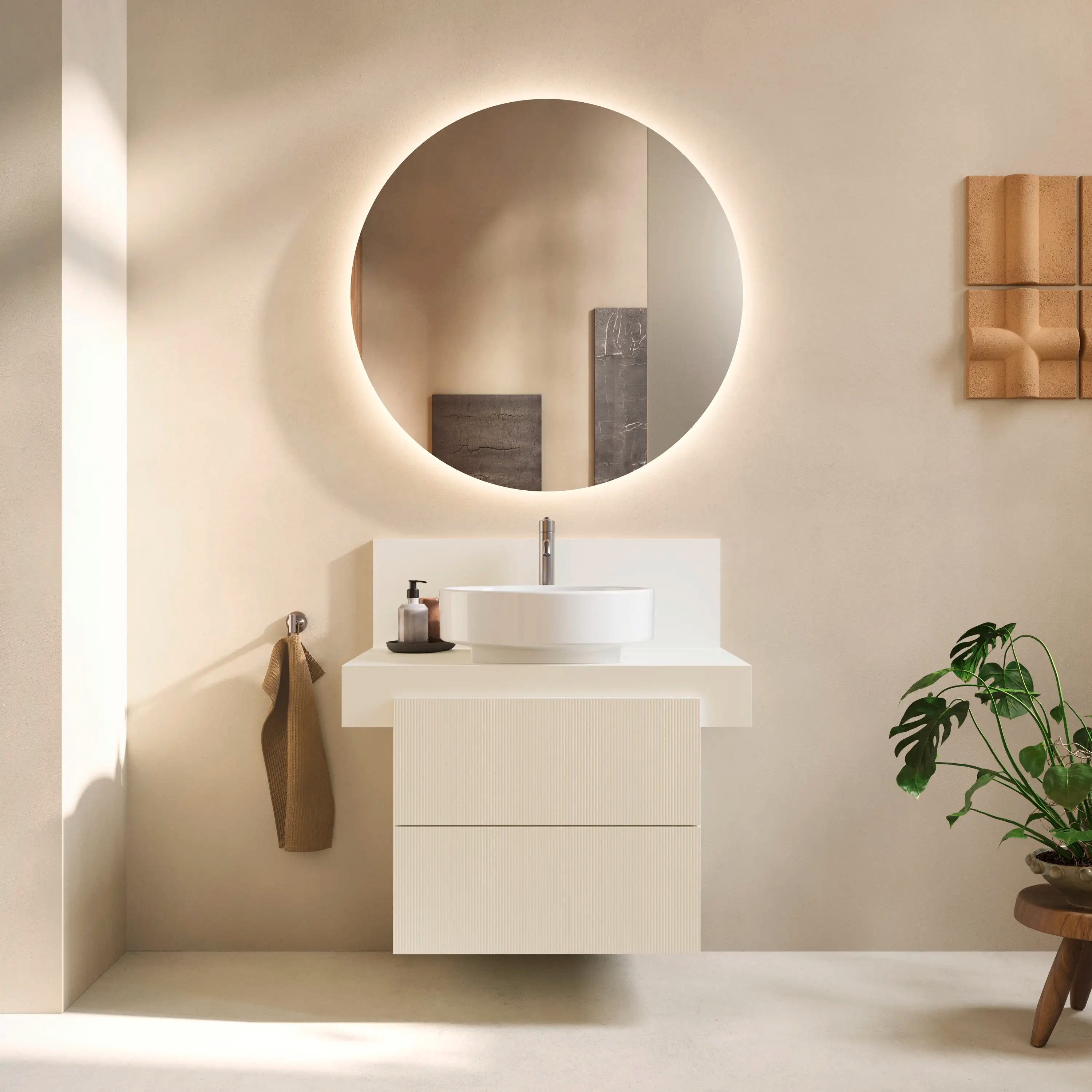 Balcoon 23 5/8'' Wall Mount Two Drawer Single Vanity Cabinet, Sink Sold Separately
