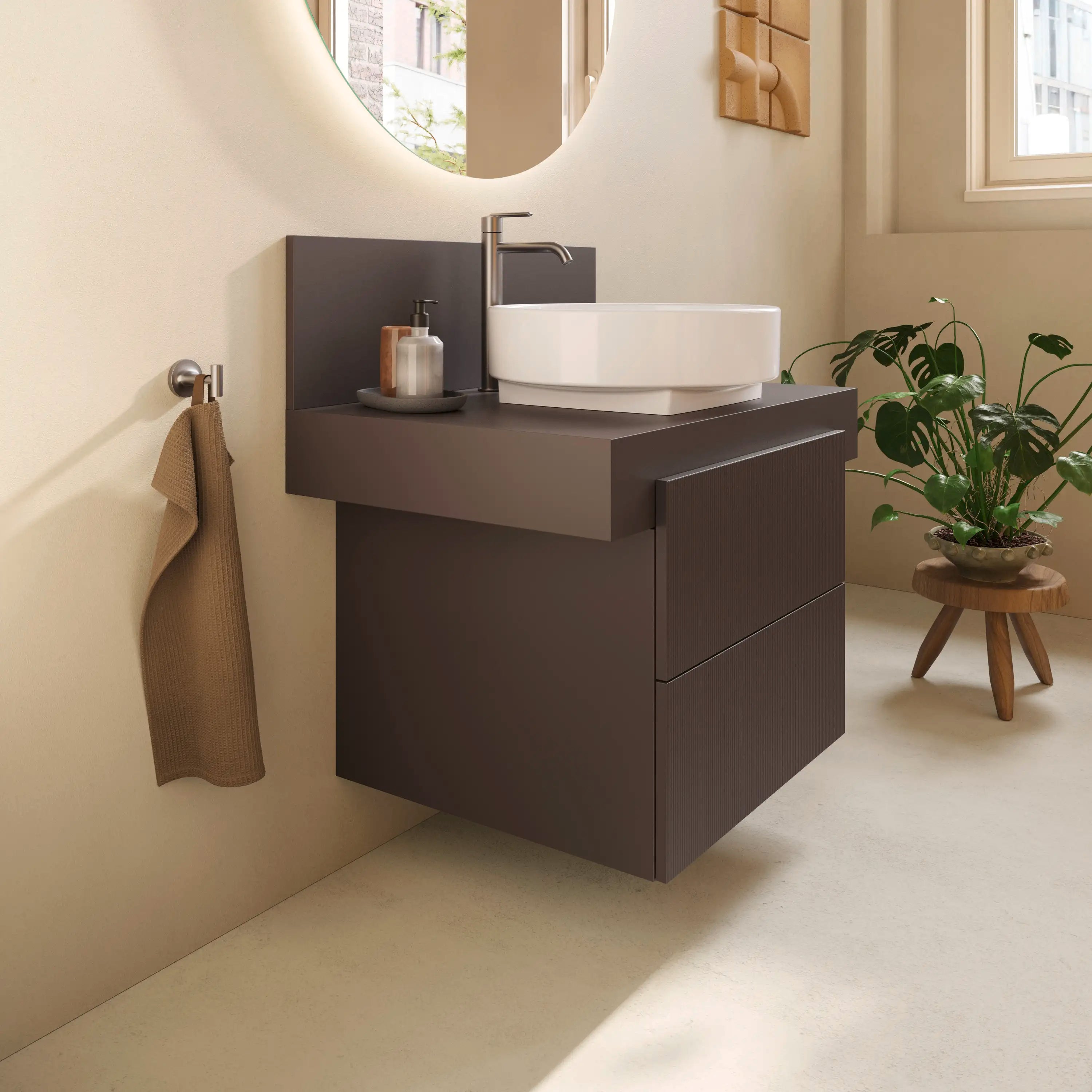 Balcoon 23 5/8'' Wall Mount Two Drawer Single Vanity Cabinet, Sink Sold Separately