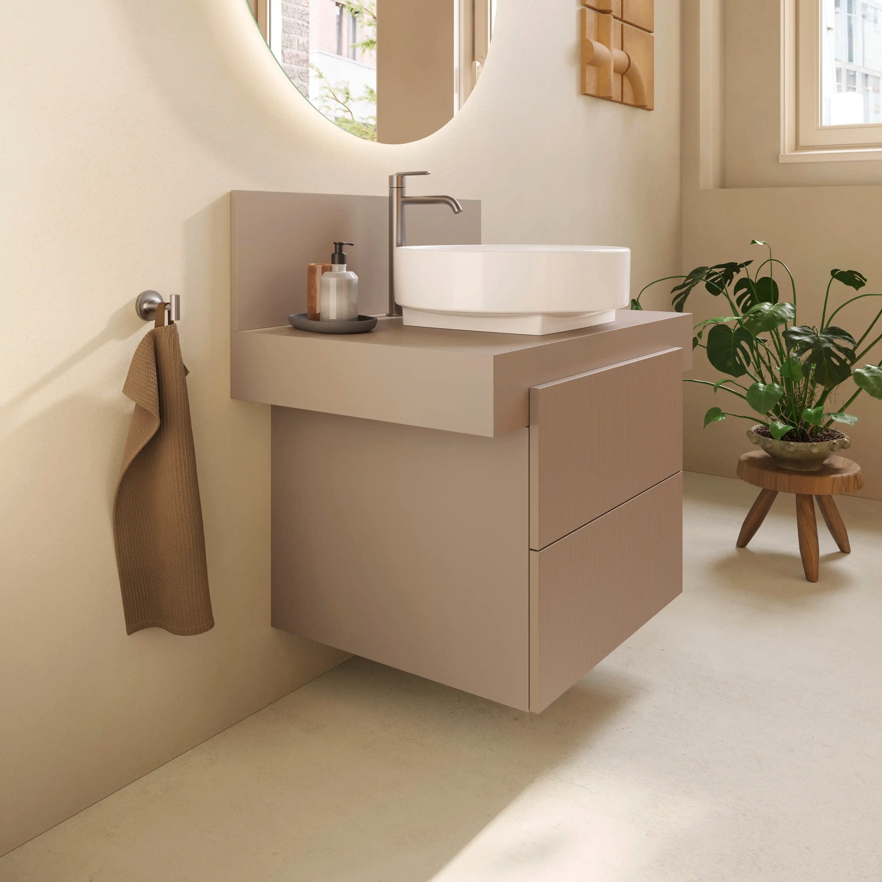 Balcoon 23 5/8'' Wall Mount Two Drawer Single Vanity Cabinet, Sink Sold Separately