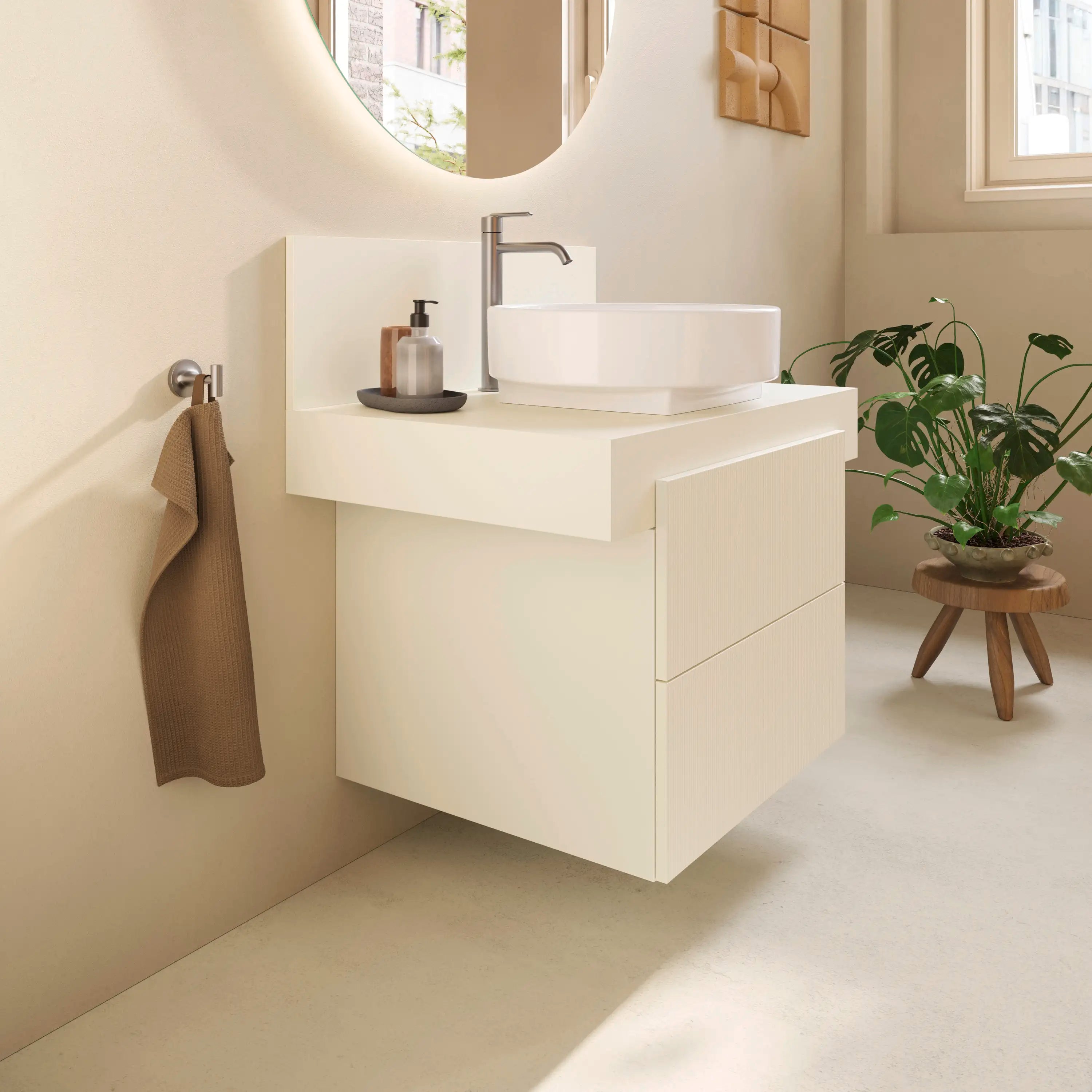 Balcoon 23 5/8'' Wall Mount Two Drawer Single Vanity Cabinet, Sink Sold Separately