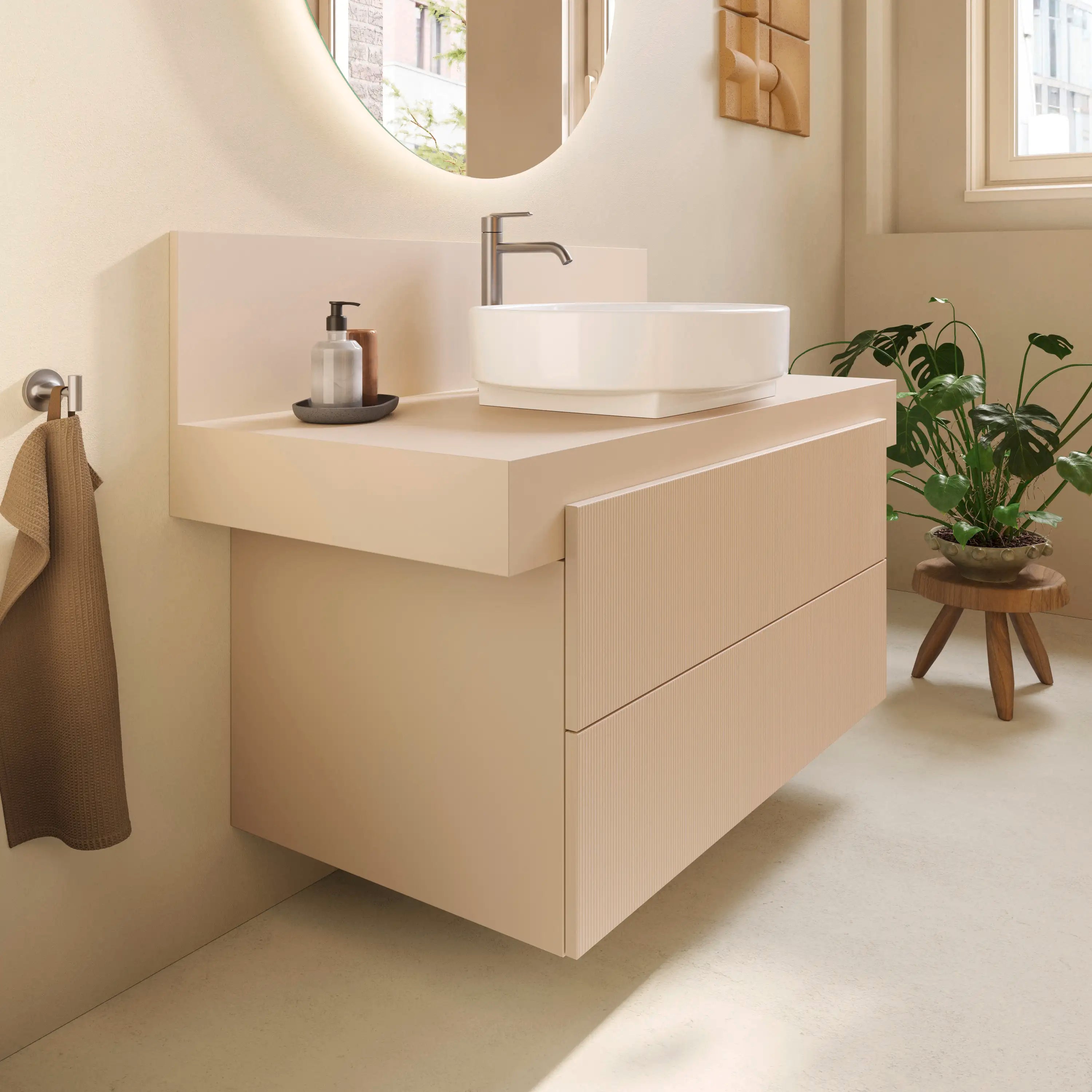 Balcoon 39 3/8'' Wall Mount Two Drawer Single Vanity Cabinet, Sink Sold Separately