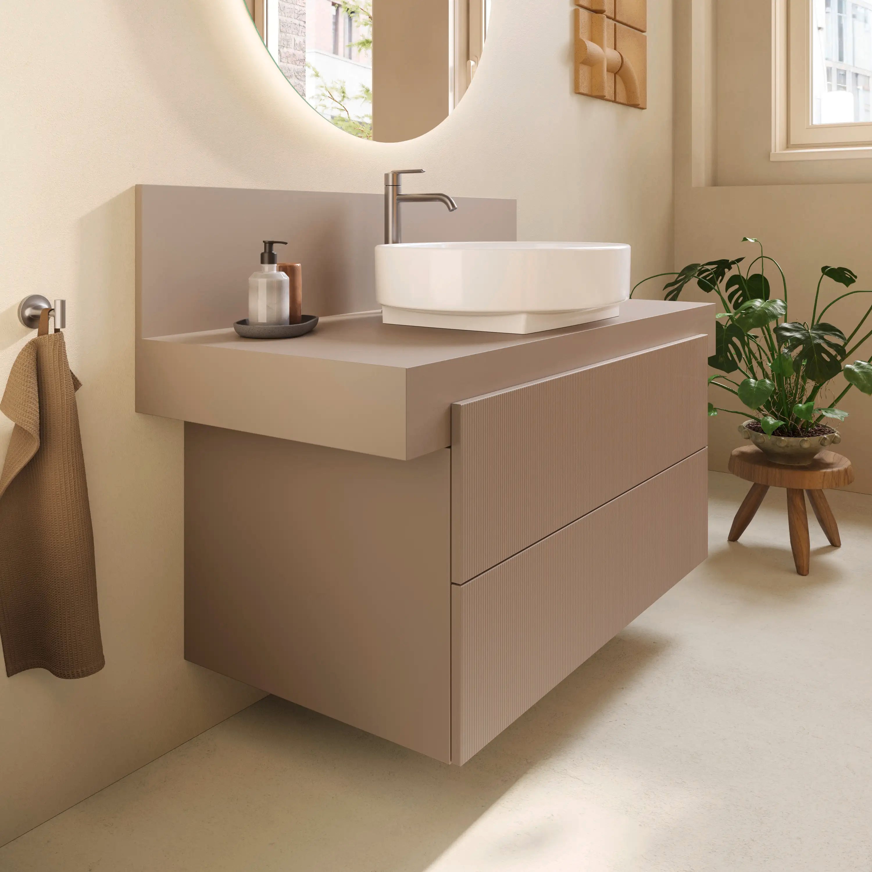 Balcoon 39 3/8'' Wall Mount Two Drawer Single Vanity Cabinet, Sink Sold Separately
