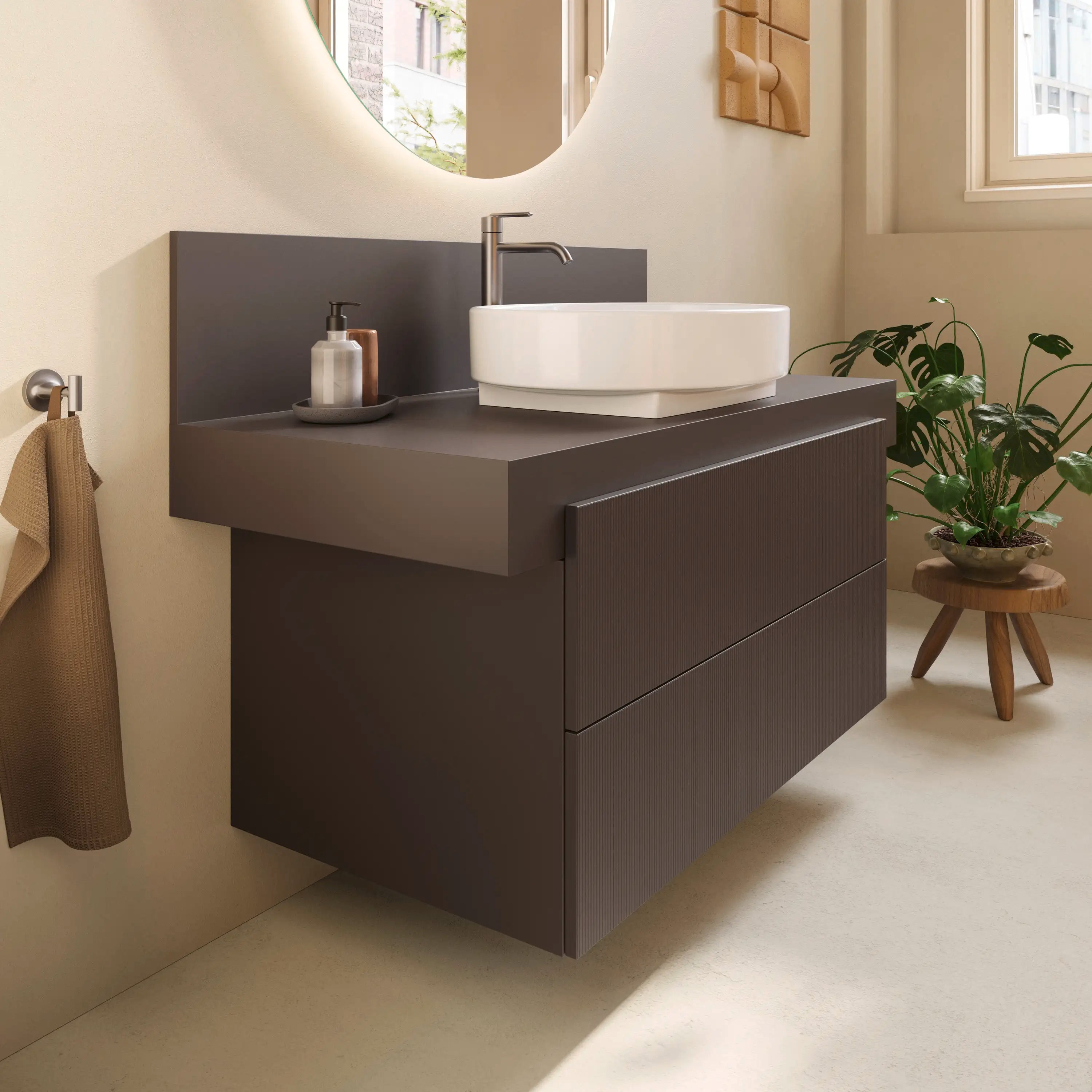 Balcoon 39 3/8'' Wall Mount Two Drawer Single Vanity Cabinet, Sink Sold Separately
