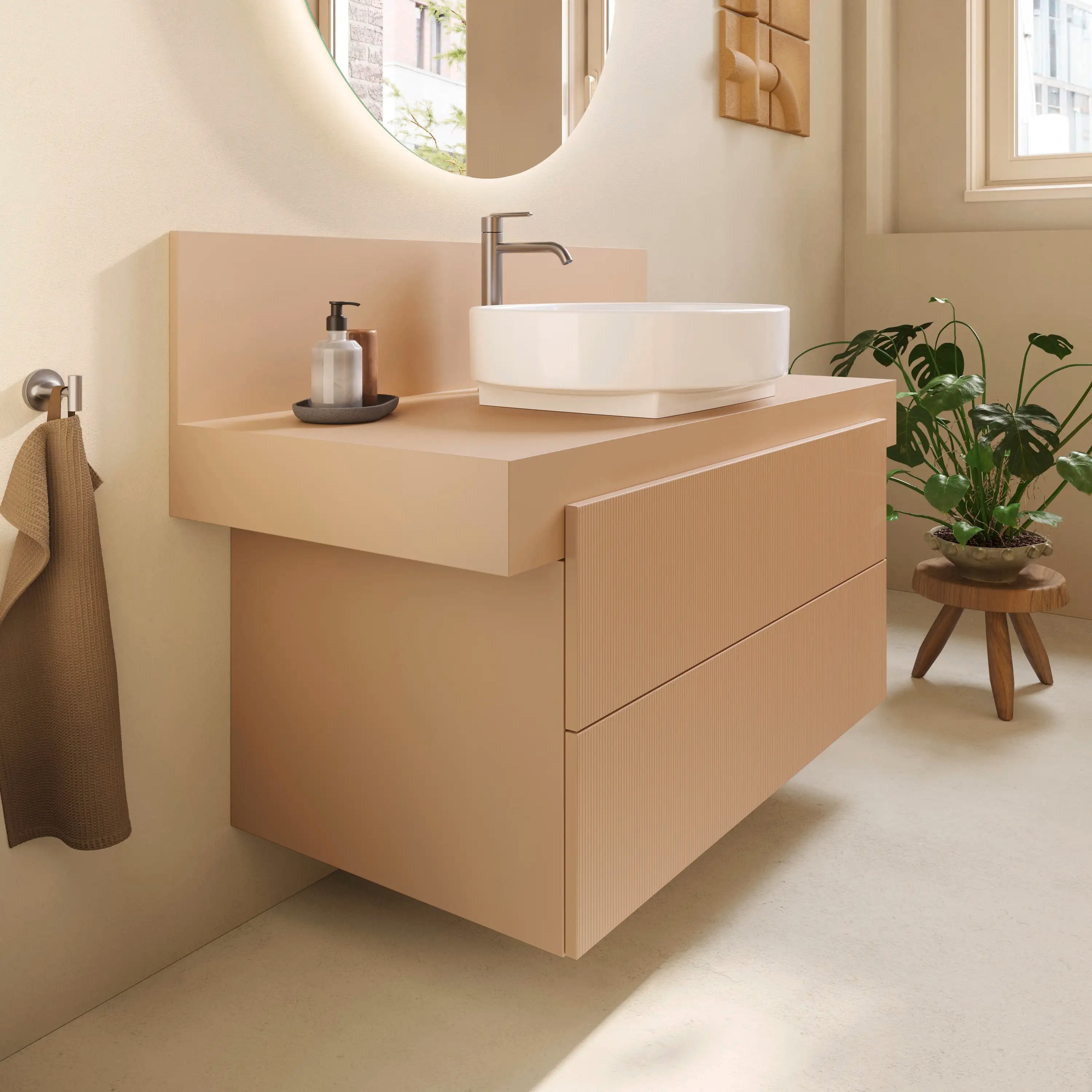 Balcoon 39 3/8'' Wall Mount Engineered Wood, with One Sink Cutout