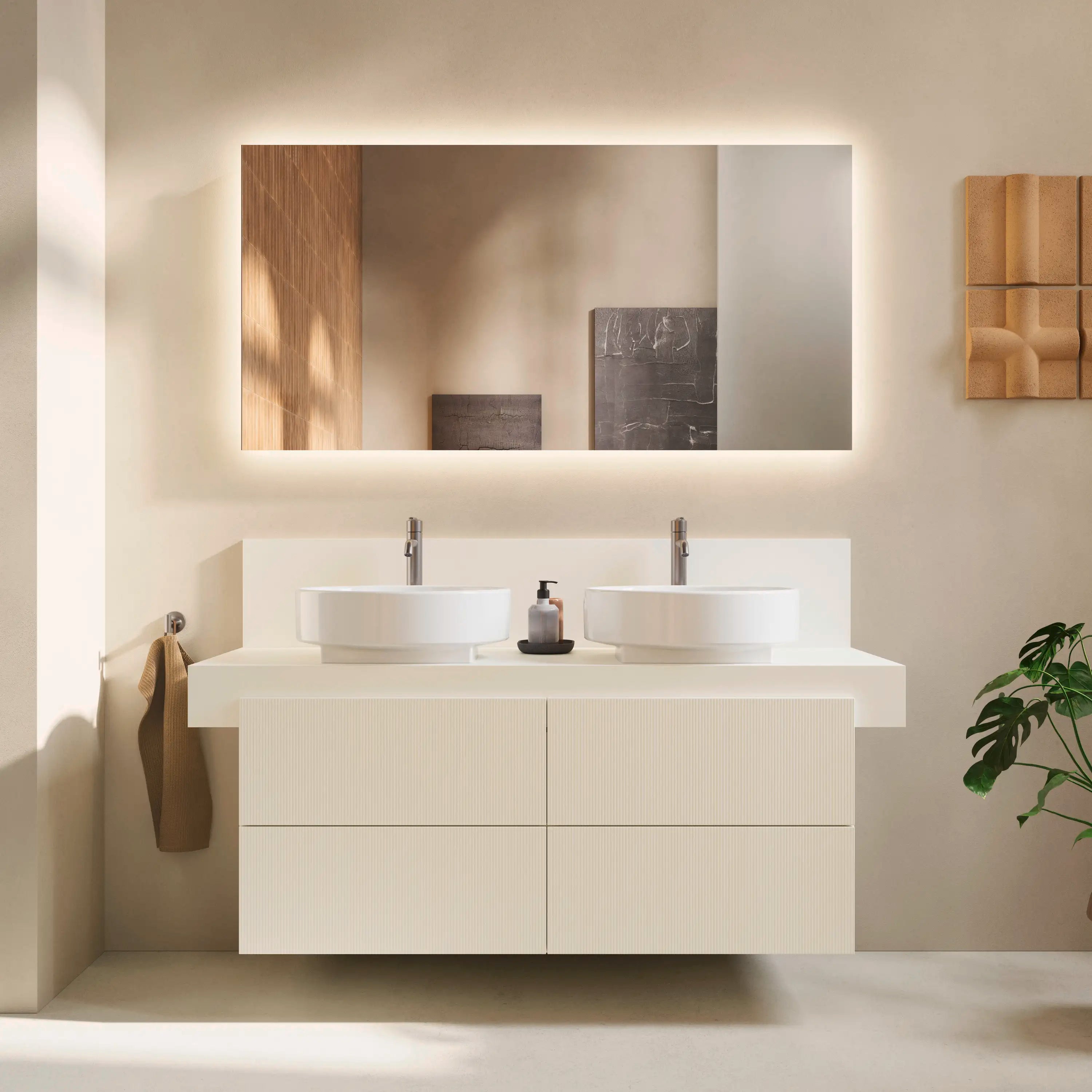 Balcoon 47 1/4'' Wall Mount Double Vanity Cabinet, Sink Sold Separately