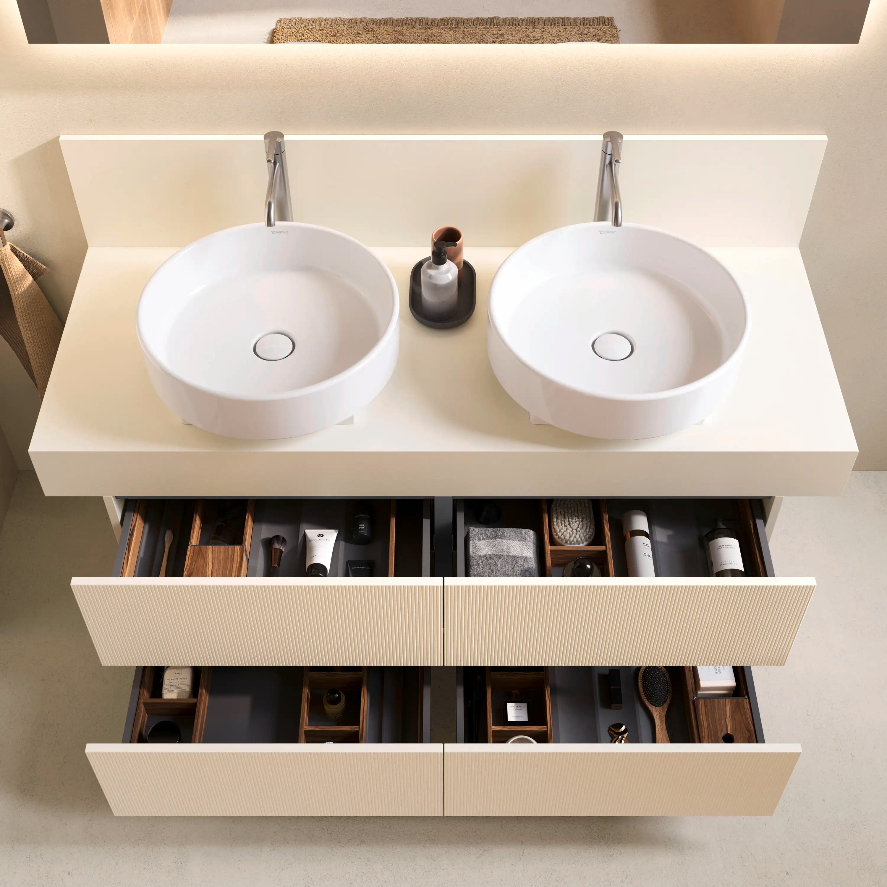 Balcoon 55 1/8'' Wall Mount Engineered Wood, with Two Sink Cutouts