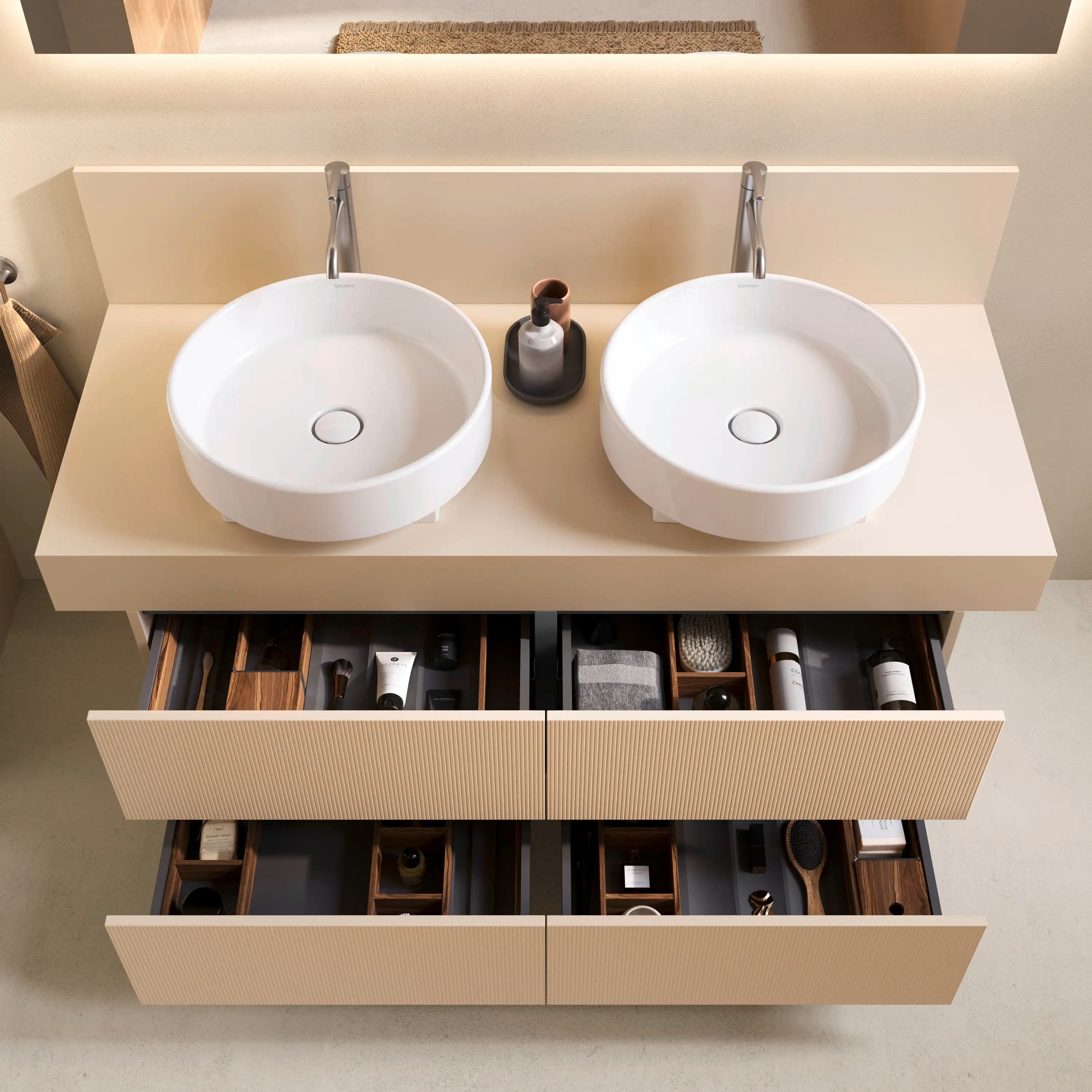 Balcoon 55 1/8'' Wall Mount Engineered Wood, with Two Sink Cutouts