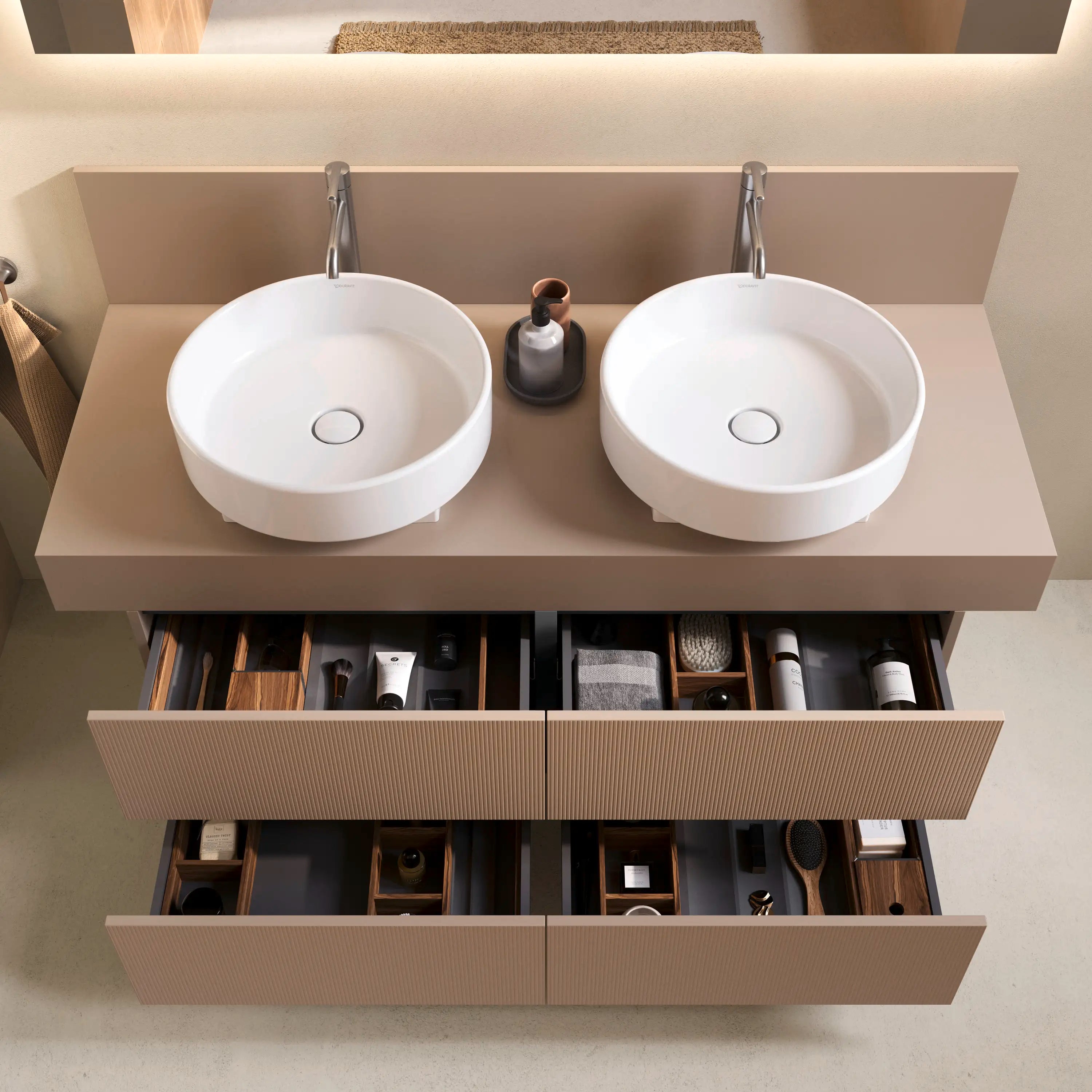 Balcoon 47 1/4'' Wall Mount Double Vanity Cabinet, Sink Sold Separately