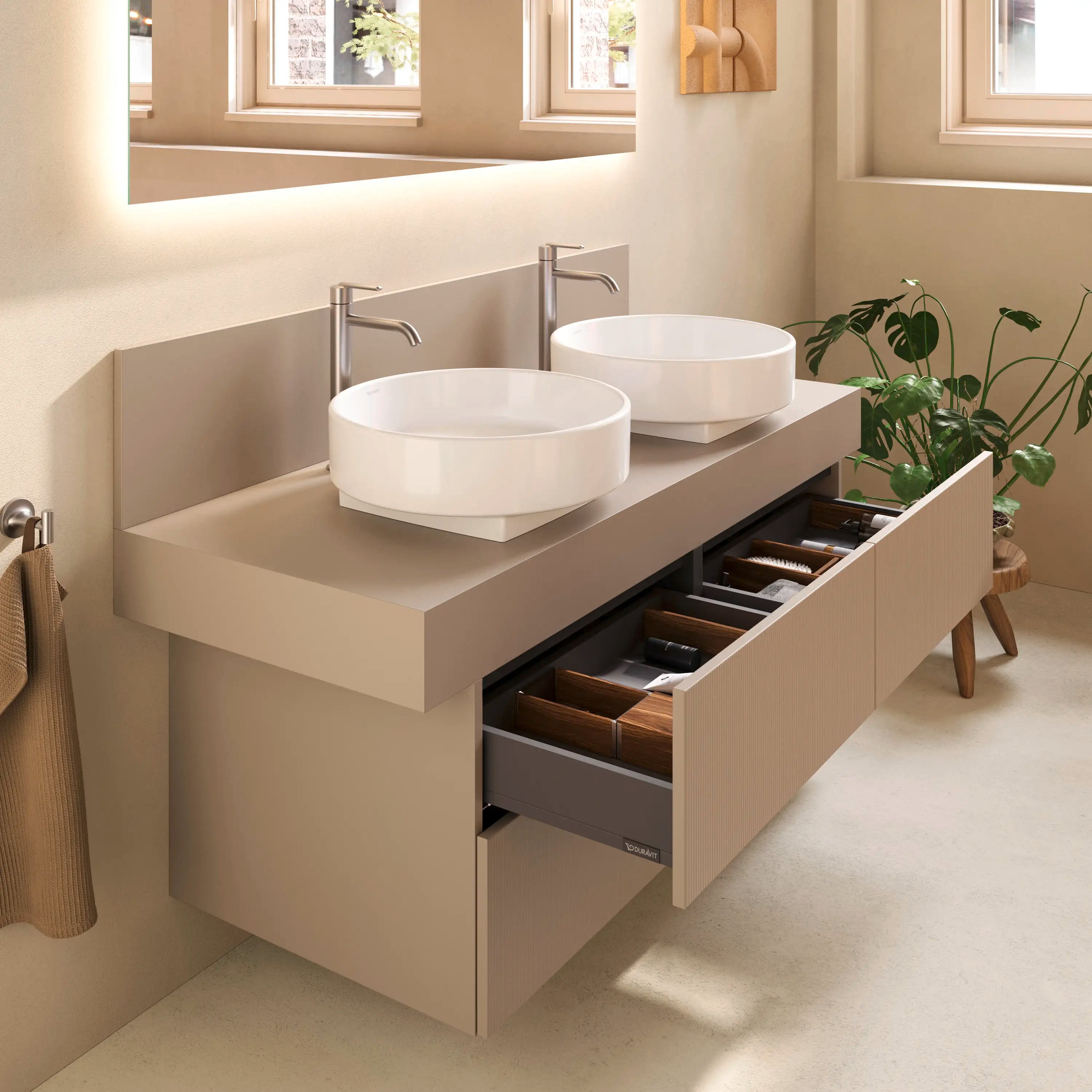 Balcoon 47 1/4'' Wall Mount Double Vanity Cabinet, Sink Sold Separately