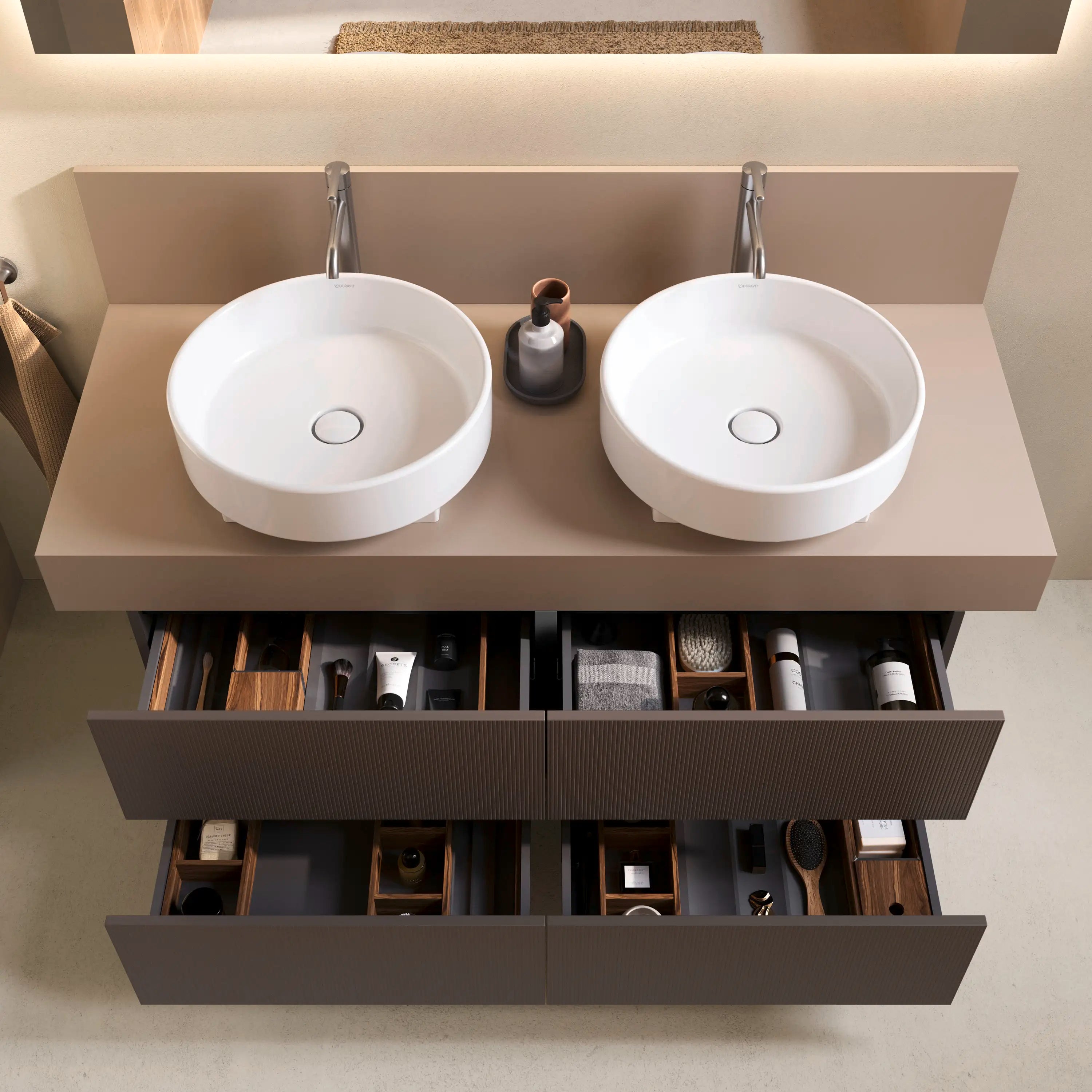 Balcoon 47 1/4'' Wall Mount Double Vanity Cabinet, Sink Sold Separately