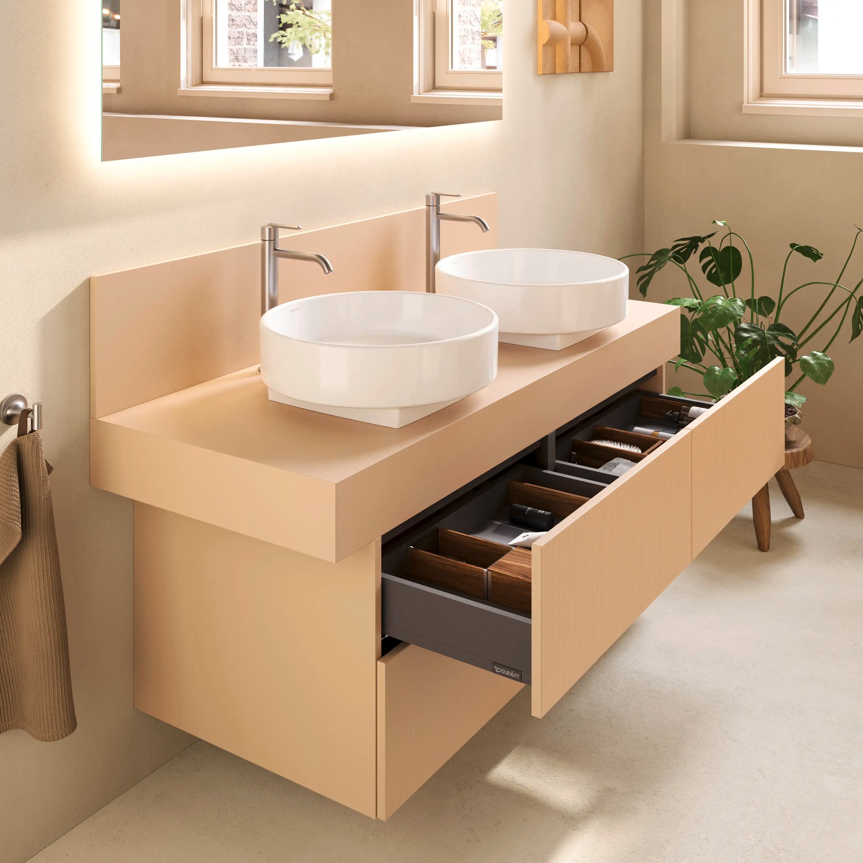 Balcoon 47 1/4'' Wall Mount Double Vanity Cabinet, Sink Sold Separately