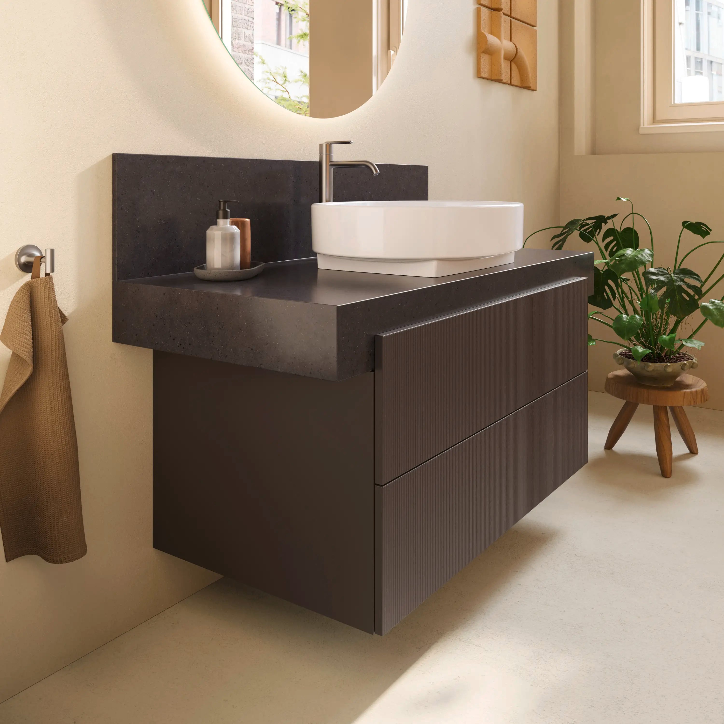 Balcoon 39 3/8'' Wall Mount Two Drawer Single Vanity Cabinet, Sink Sold Separately