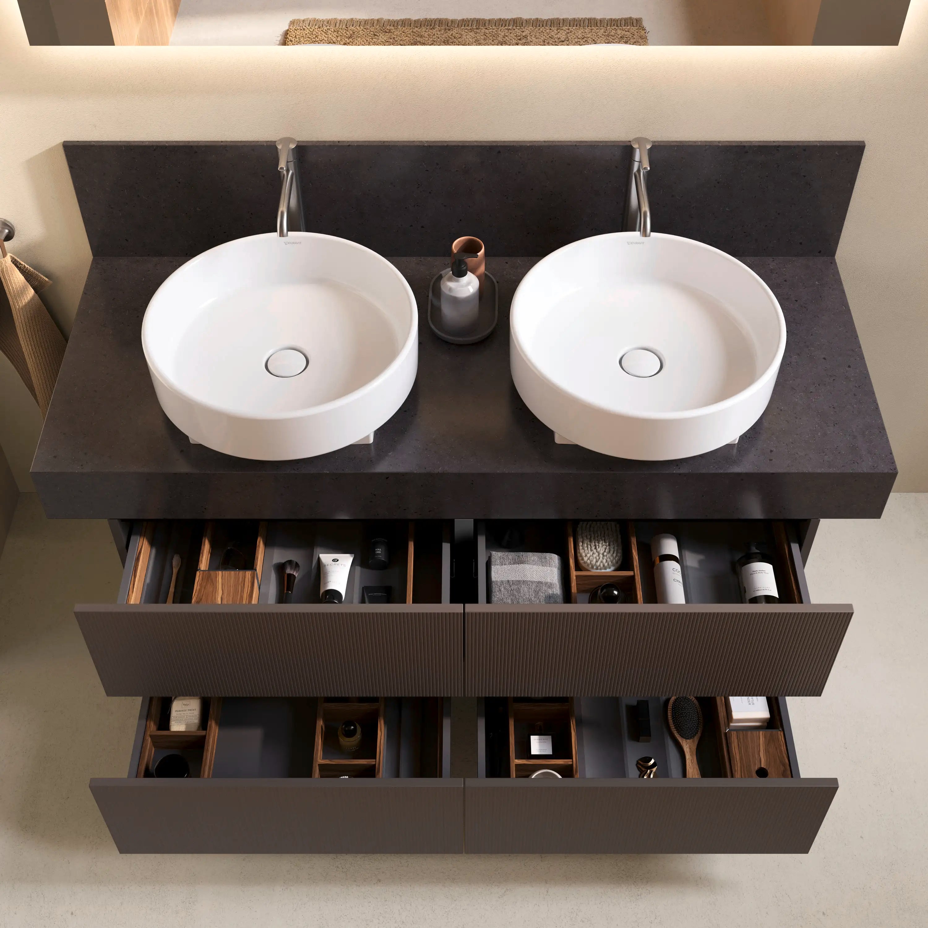 Balcoon 47 1/4'' Wall Mount Double Vanity Cabinet, Sink Sold Separately