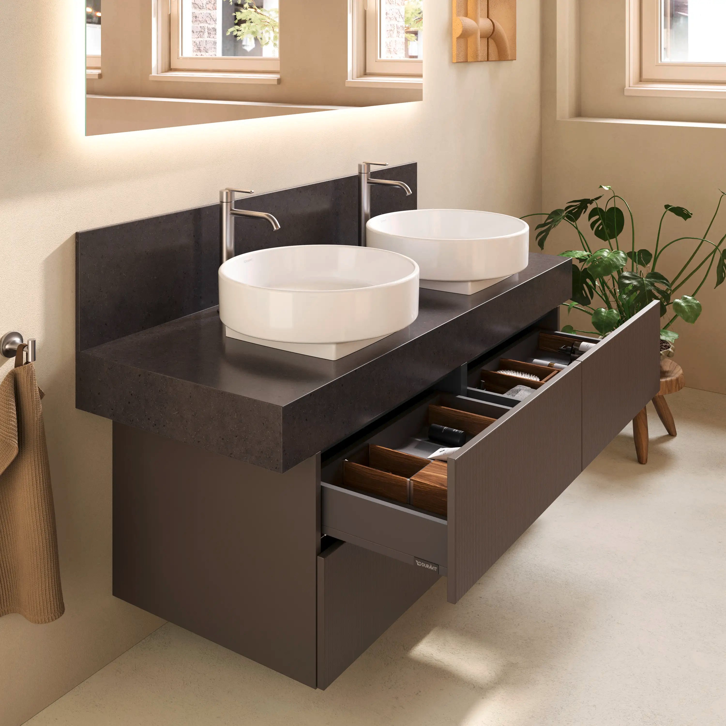 Balcoon 47 1/4'' Wall Mount Double Vanity Cabinet, Sink Sold Separately
