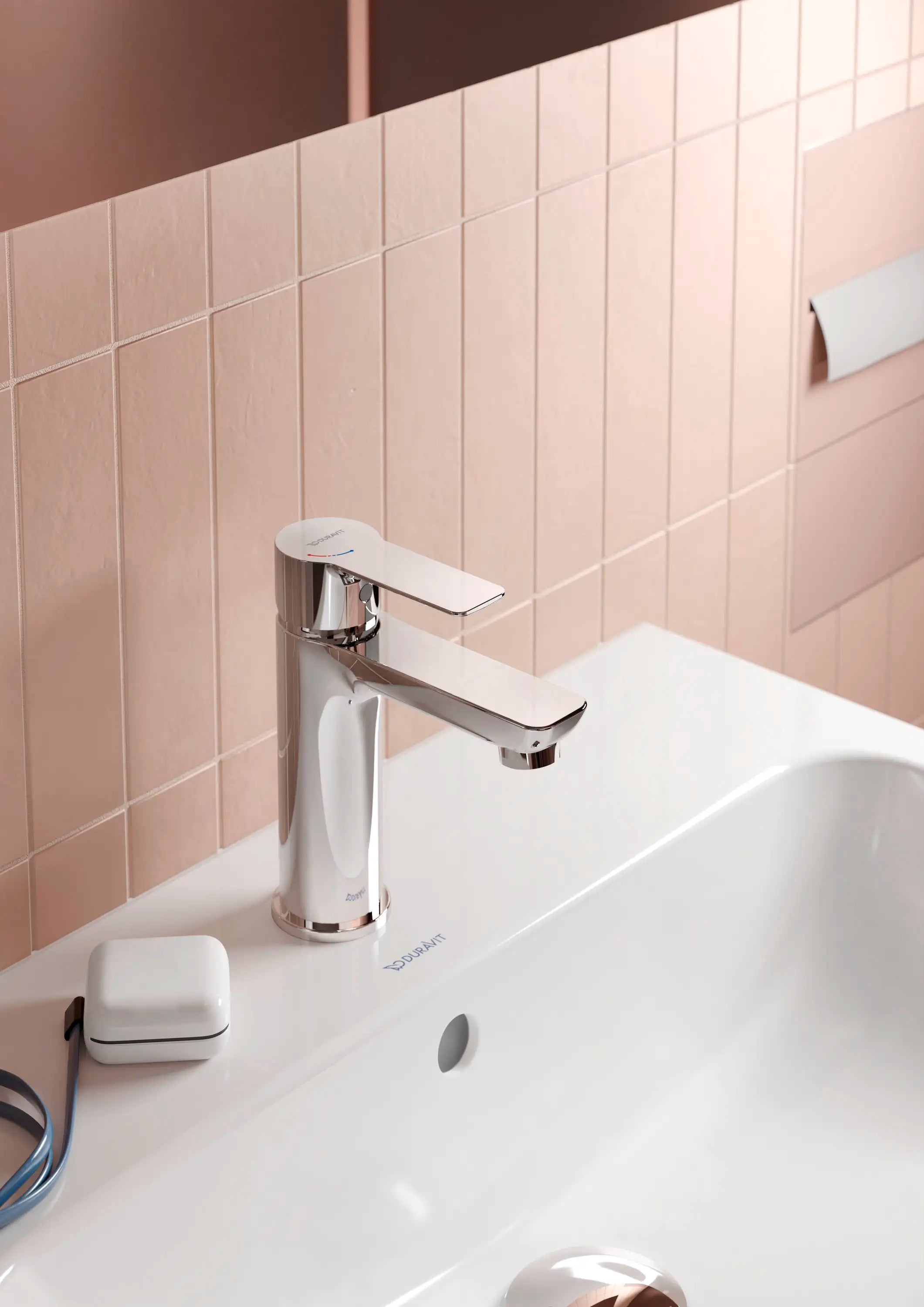 Duravit D-Code 16 7/8'' Round Wall Mounted Sink in White with Single Faucet Hole and with Overflow