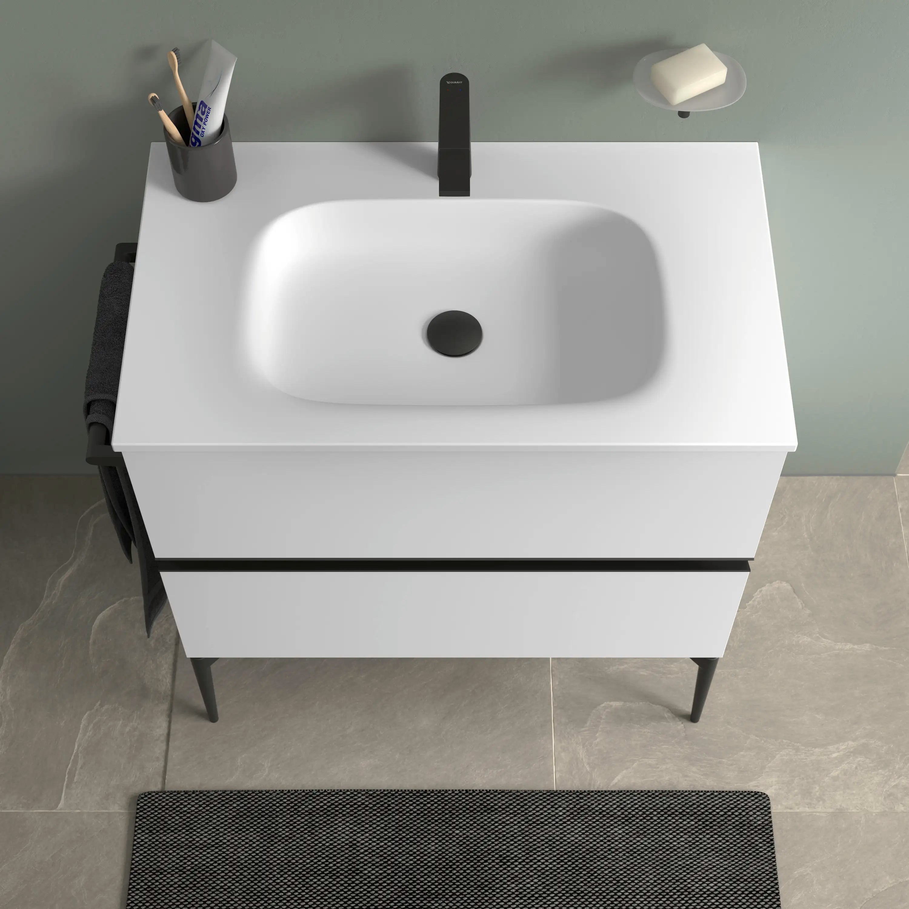 Duravit Sivida 31 7/8'' Wall Mount Two Drawer Single Vanity Cabinet, Sink Sold Separately