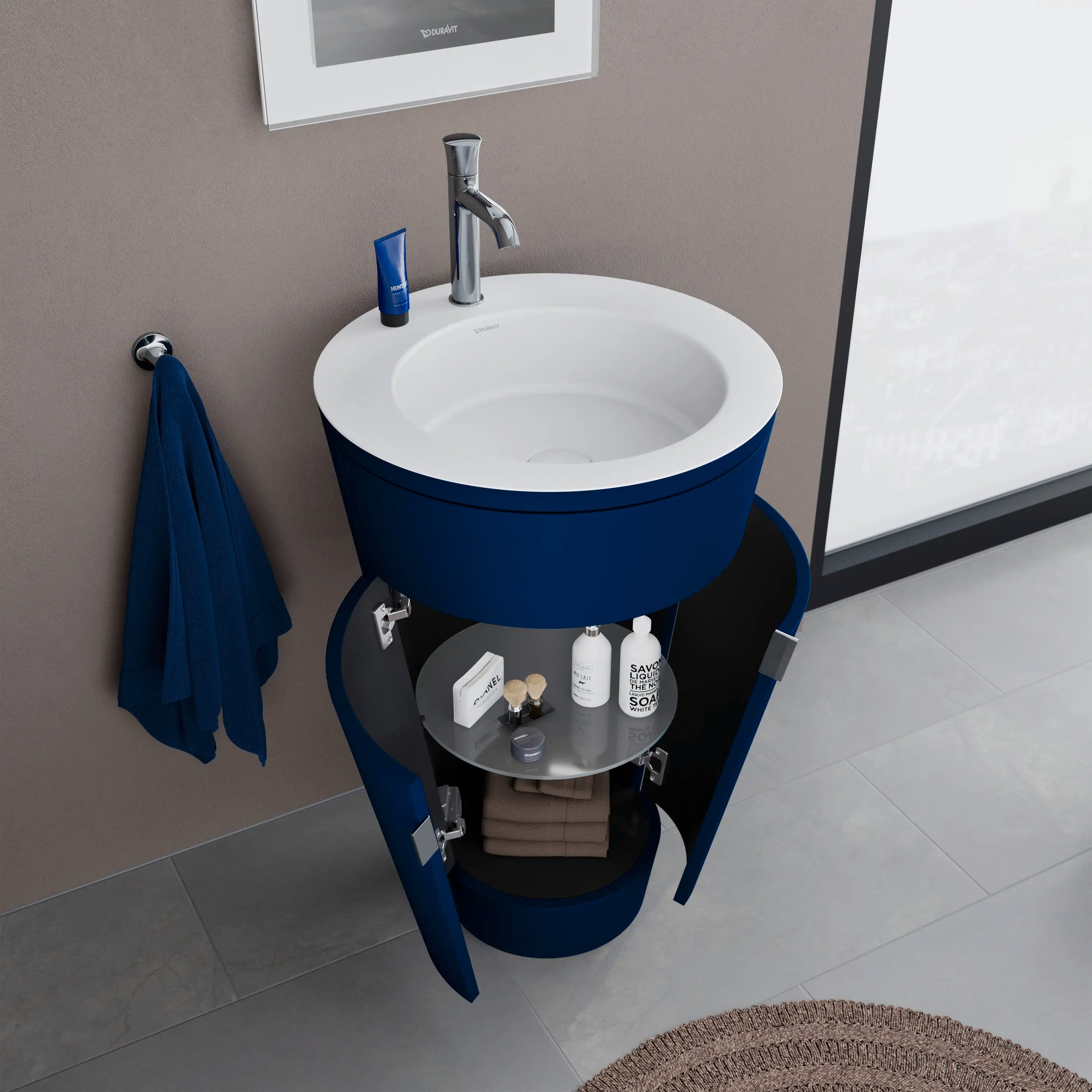 Duravit Starck 1 22'' Floorstanding Two Door c-bonded Single Vanity, Including Cabinet and Single Hole Sink