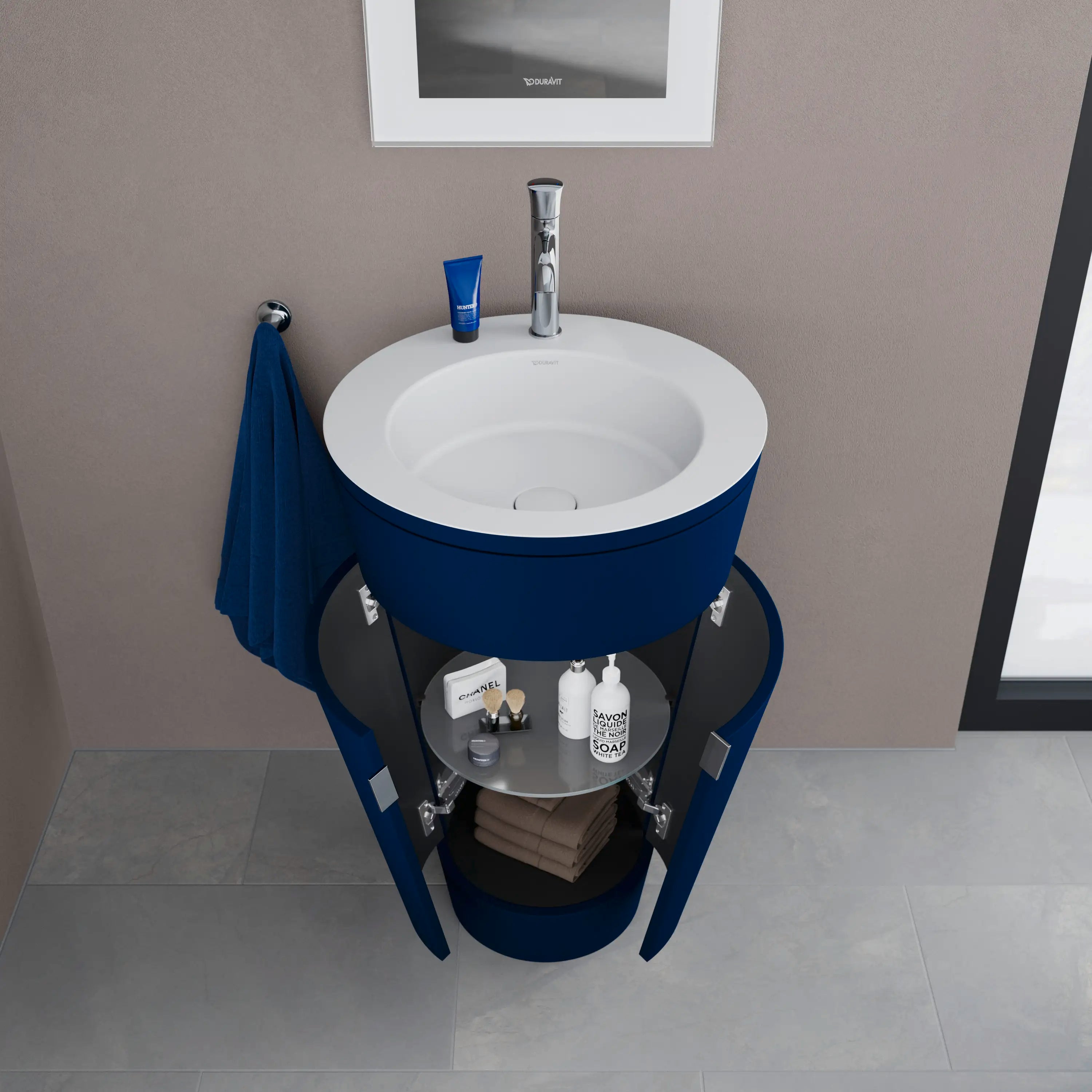 Duravit Starck 1 22'' Floorstanding Two Door c-bonded Single Vanity, Including Cabinet and Single Hole Sink