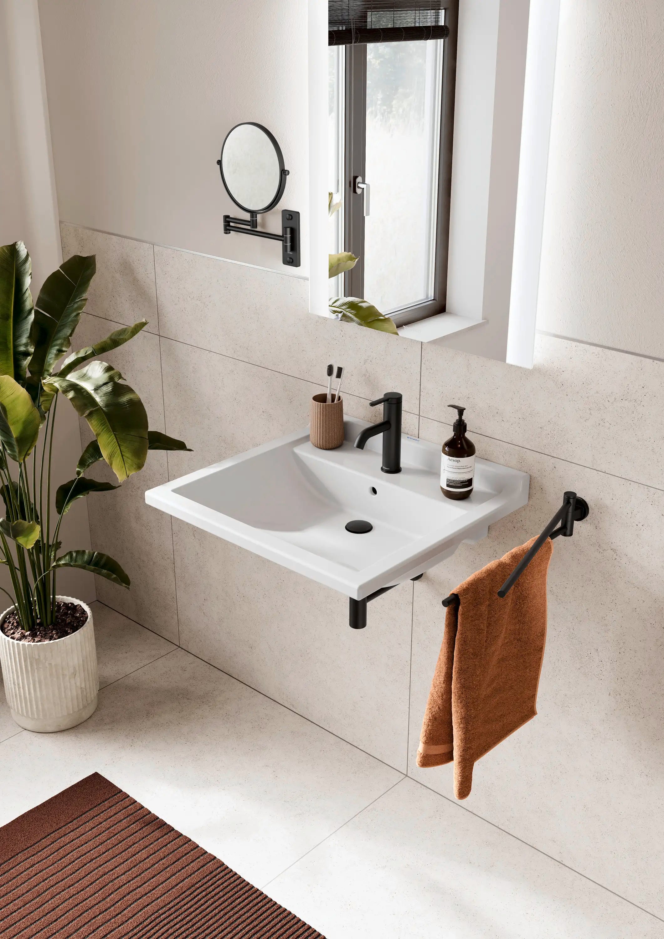 Duravit D-Code Wall Mount Swing Arm Makeup Mirror
