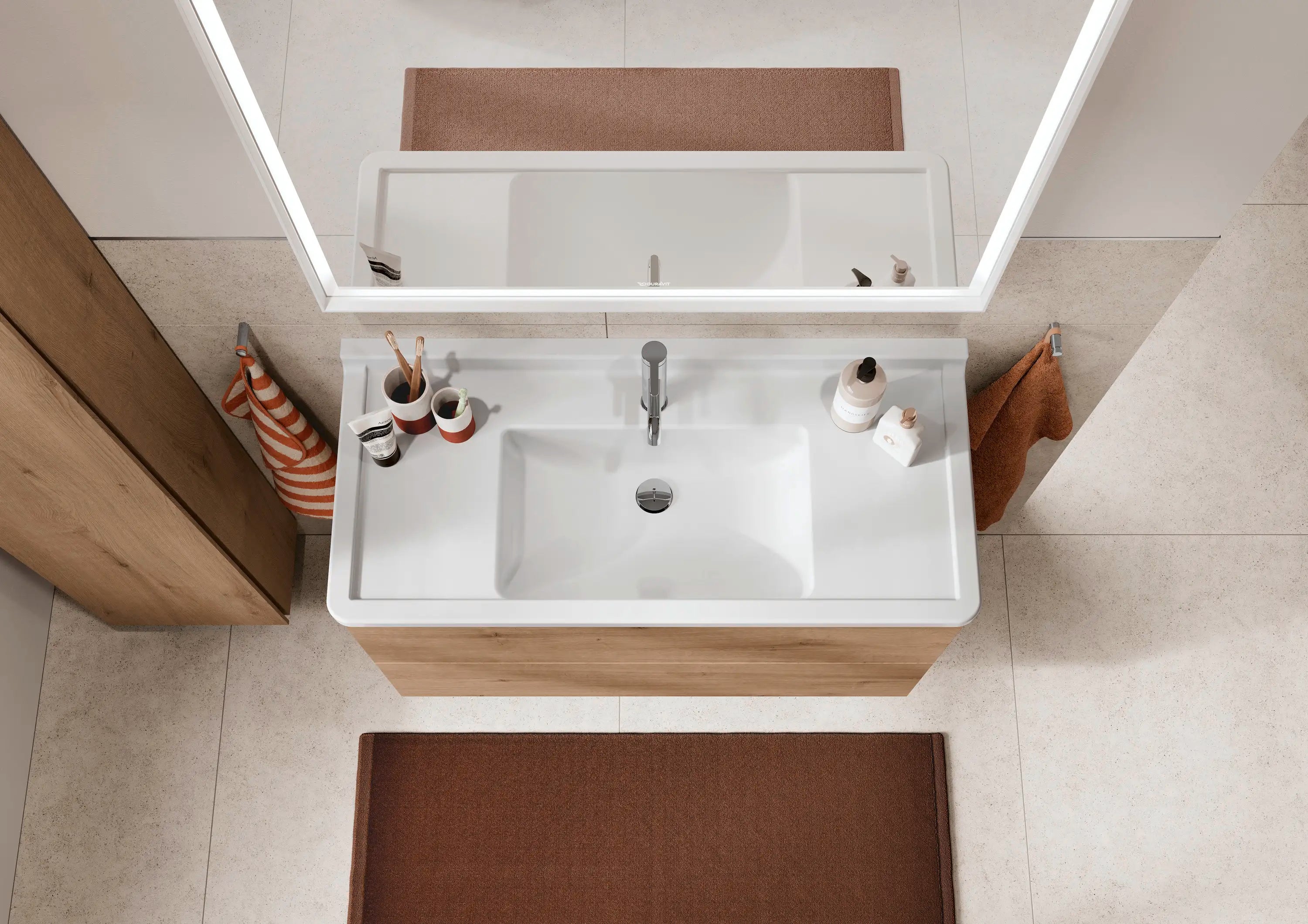 Duravit Starck 3 41 3/8'' Rectangular Wall Mounted Sink in White with Single Faucet Hole and with Overflow