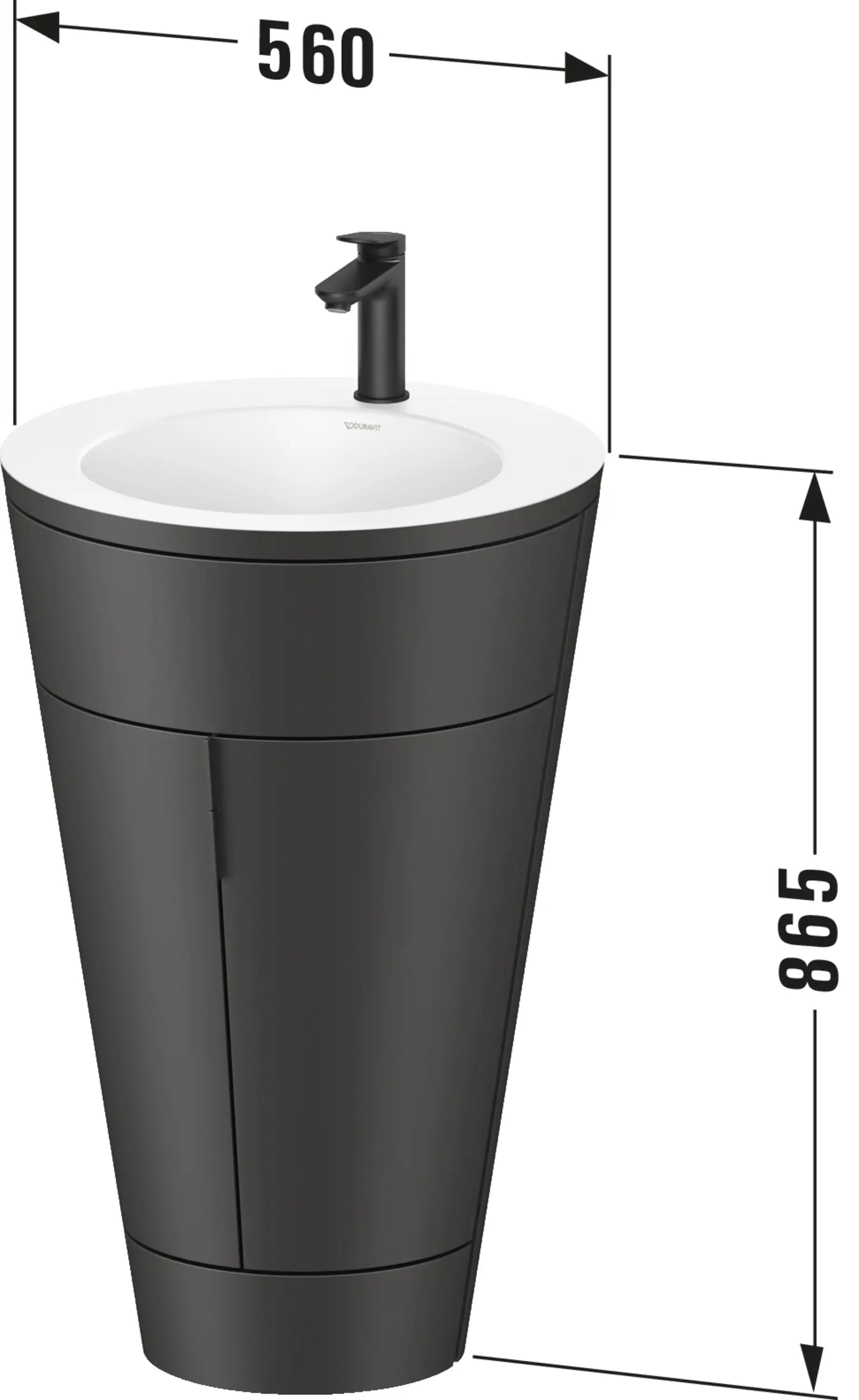 Duravit Starck 1 22'' Floorstanding Two Door c-bonded Single Vanity, Including Cabinet and Single Hole Sink
