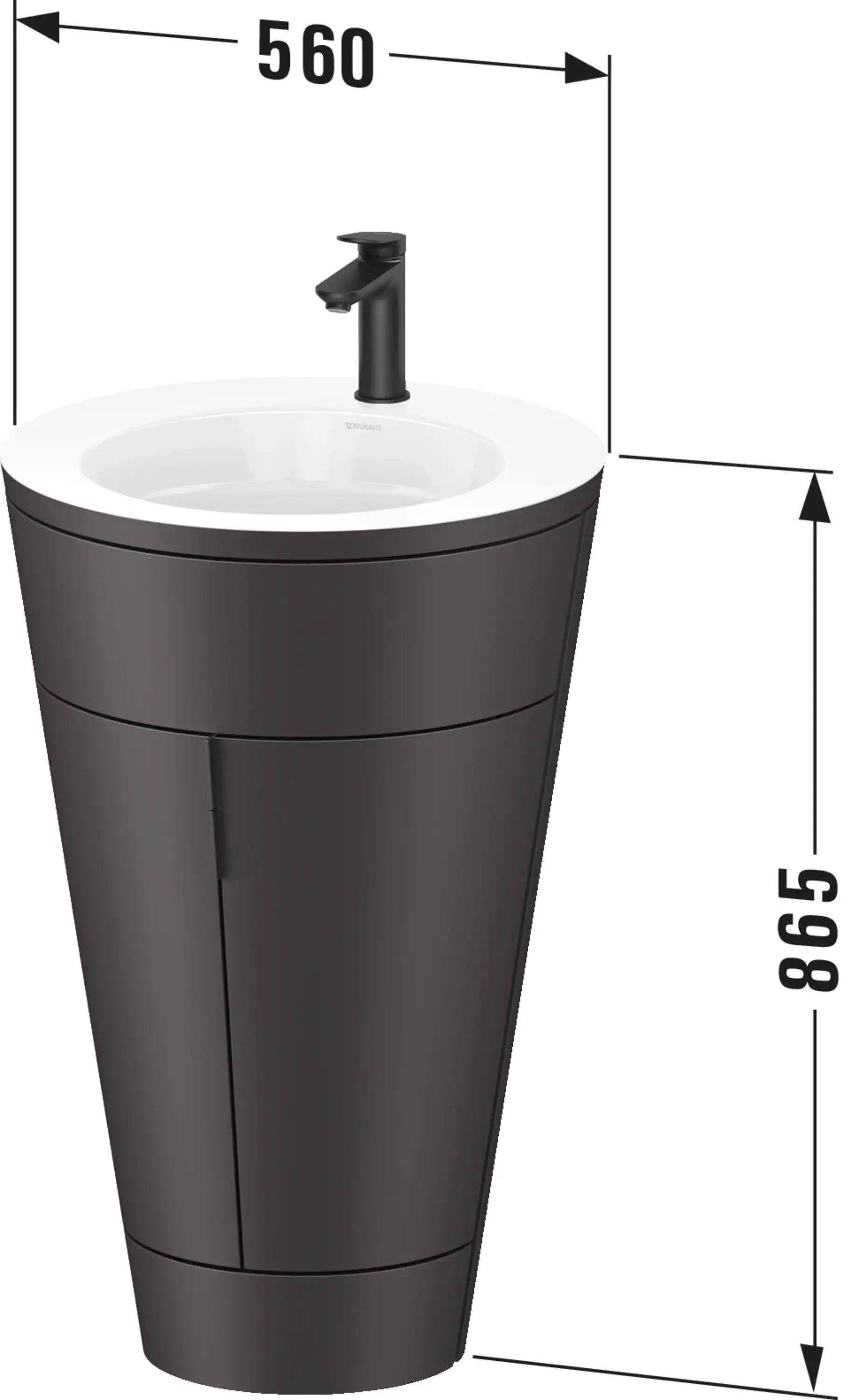 Duravit Starck 1 22'' Floorstanding Two Door c-bonded Single Vanity, Including Cabinet and Single Hole Sink