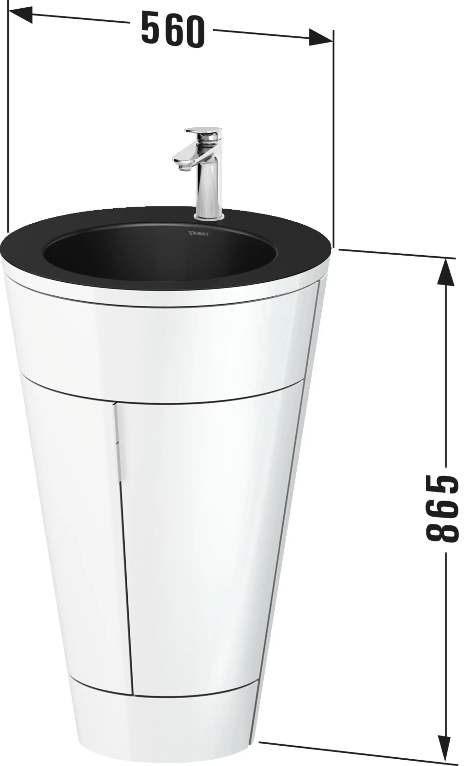Duravit Starck 1 22'' Floorstanding Two Door c-bonded Single Vanity, Including Cabinet and Single Hole Sink