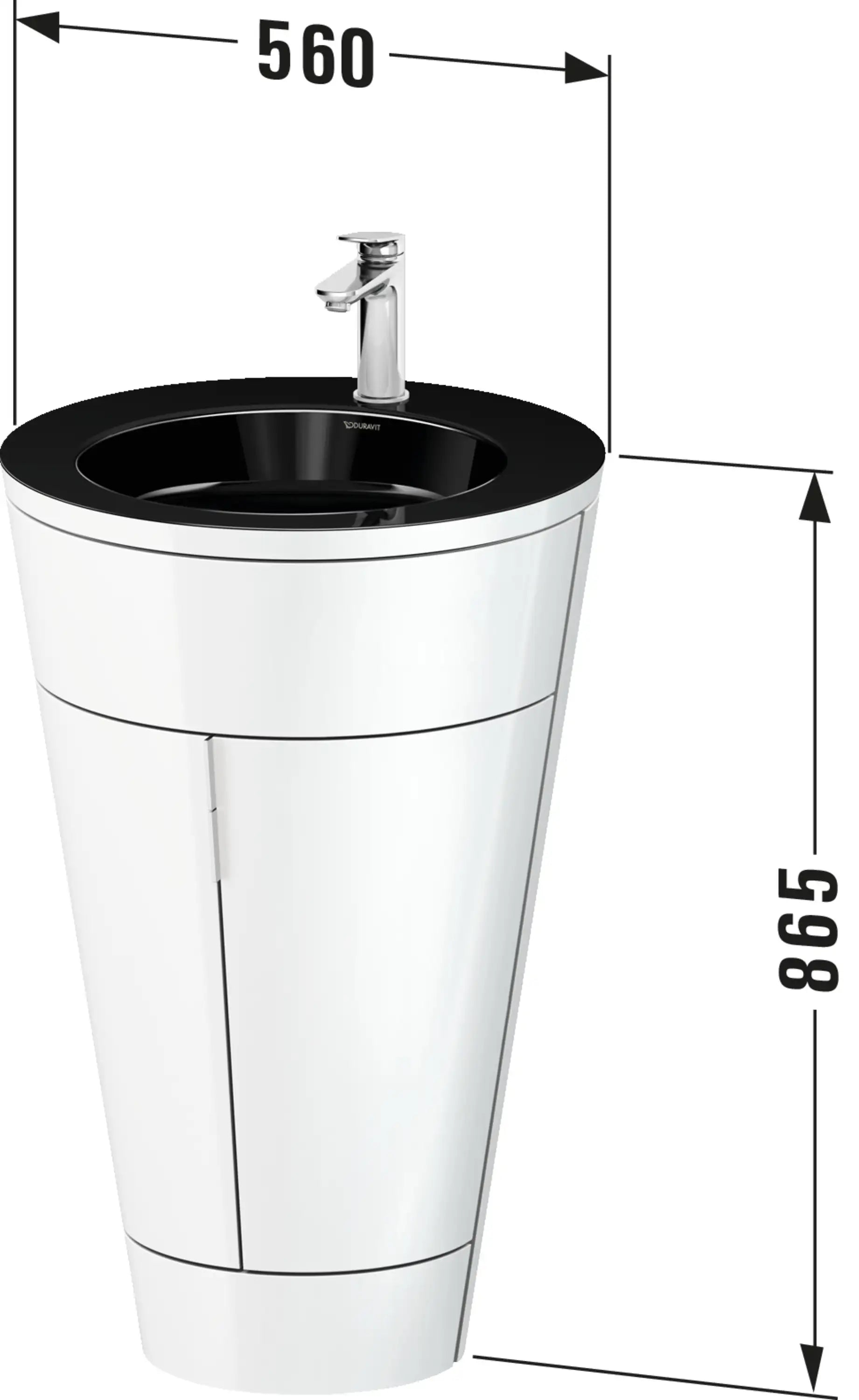 Duravit Starck 1 22'' Floorstanding Two Door c-bonded Single Vanity, Including Cabinet and Single Hole Sink