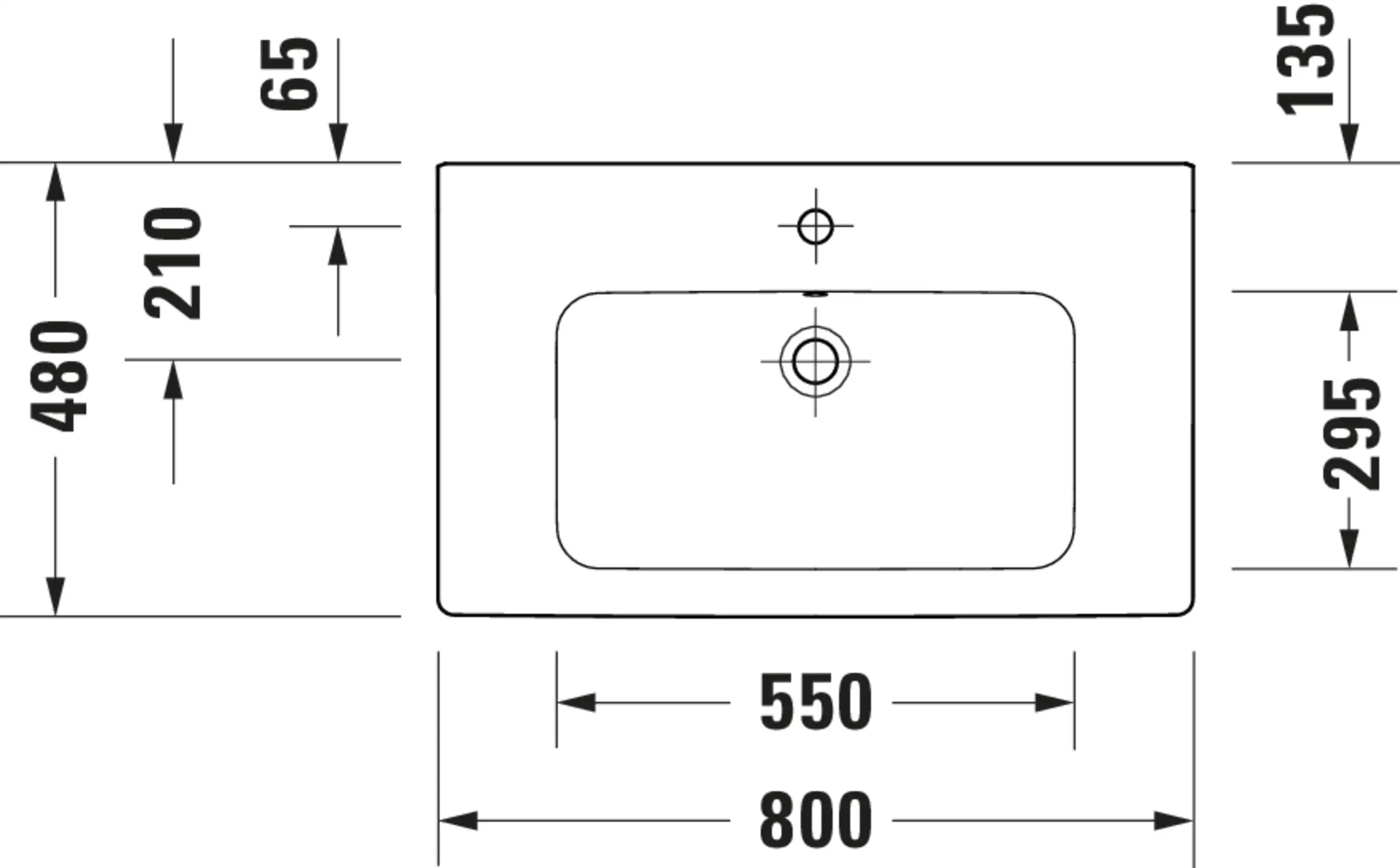 D-Code 31 1/2'' Round Wall Mounted Sink in White with Single Faucet Hole and with Overflow