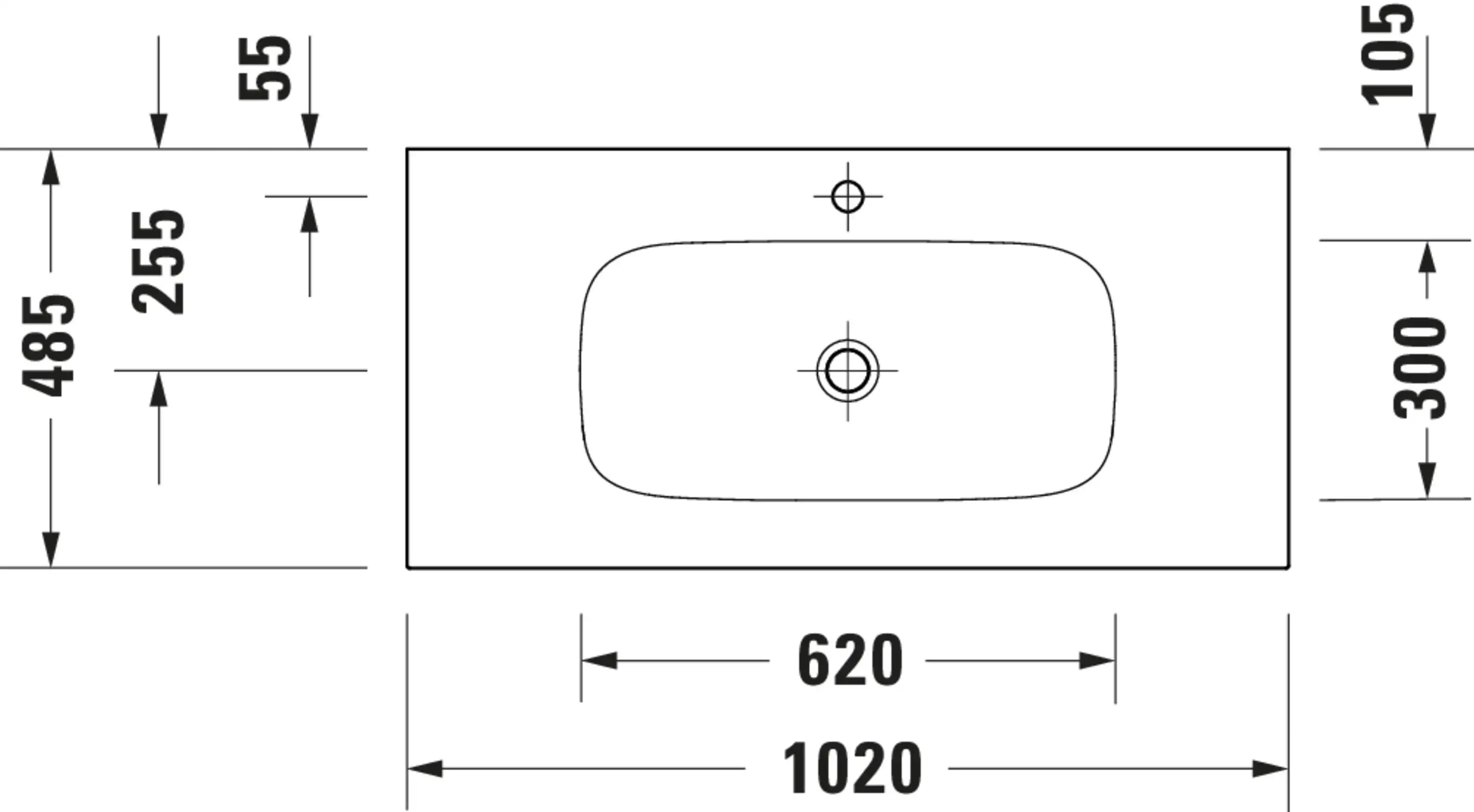 Duravit Sivida 40 1/8'' Rectangular Drop In Sink in Satin Matte White with Single Faucet Hole