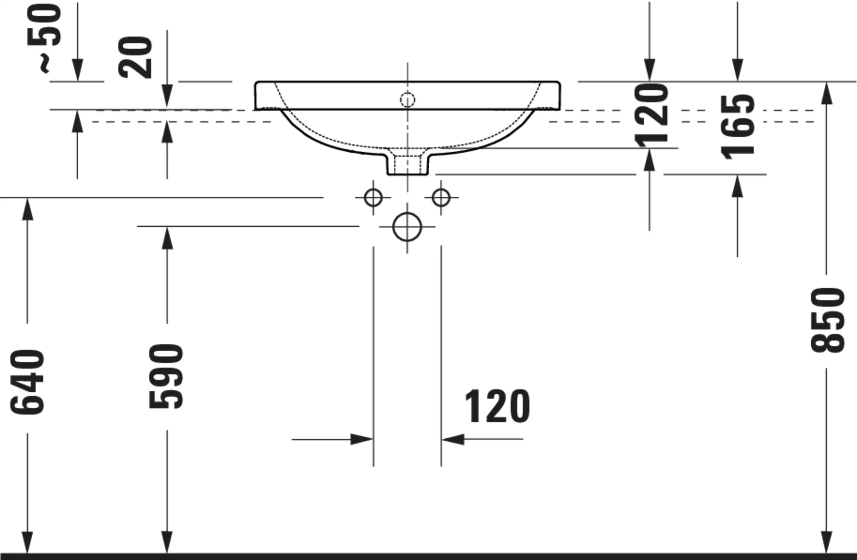Duravit D-Code 17 3/8'' Round Drop In Sink in White with Single Faucet Hole and Overflow