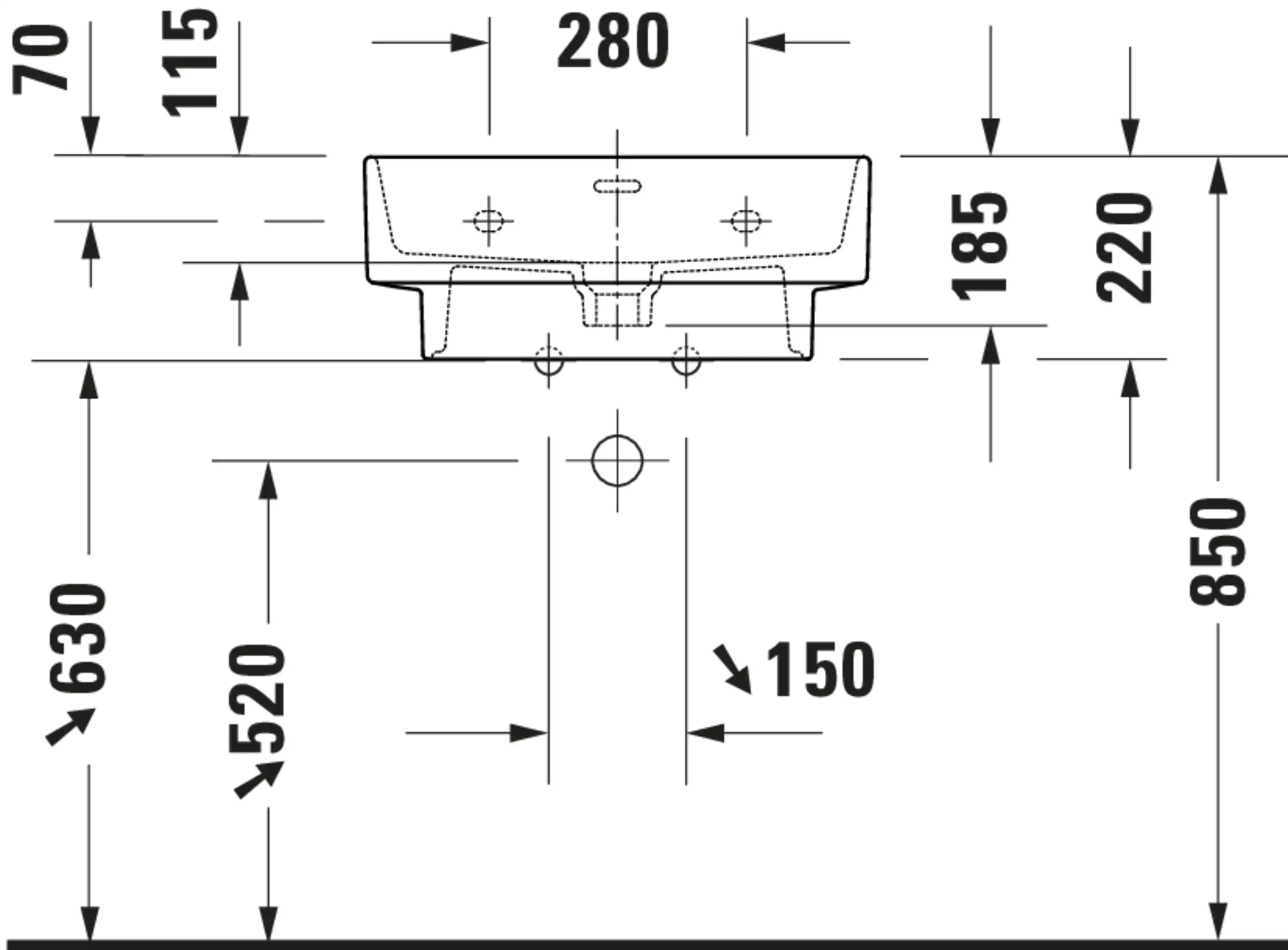 Balcoon 21 5/8'' Semi circular Wall Mounted Sink with Single Faucet Hole and with Overflow