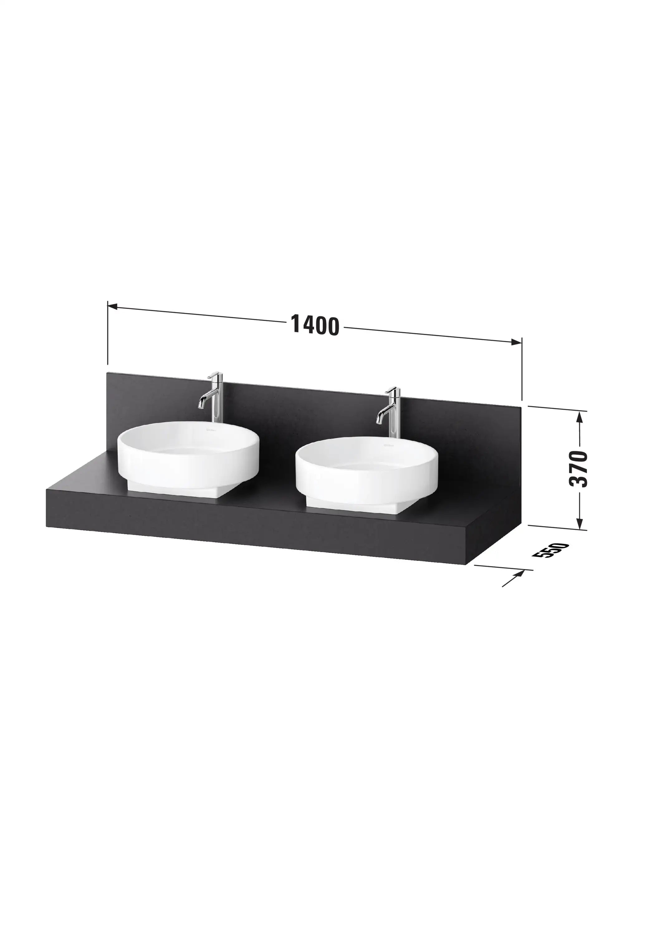 Balcoon 59'' Wall Mount Engineered Wood, with Two Sink Cutouts