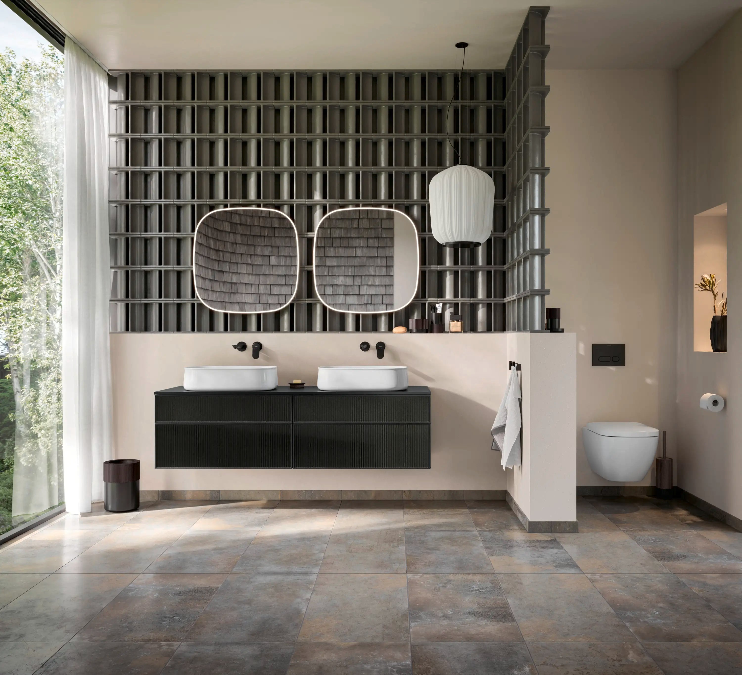 Duravit Zencha 39 3/8'' Wall Mount Double Vanity Cabinet, Sink Sold Separately