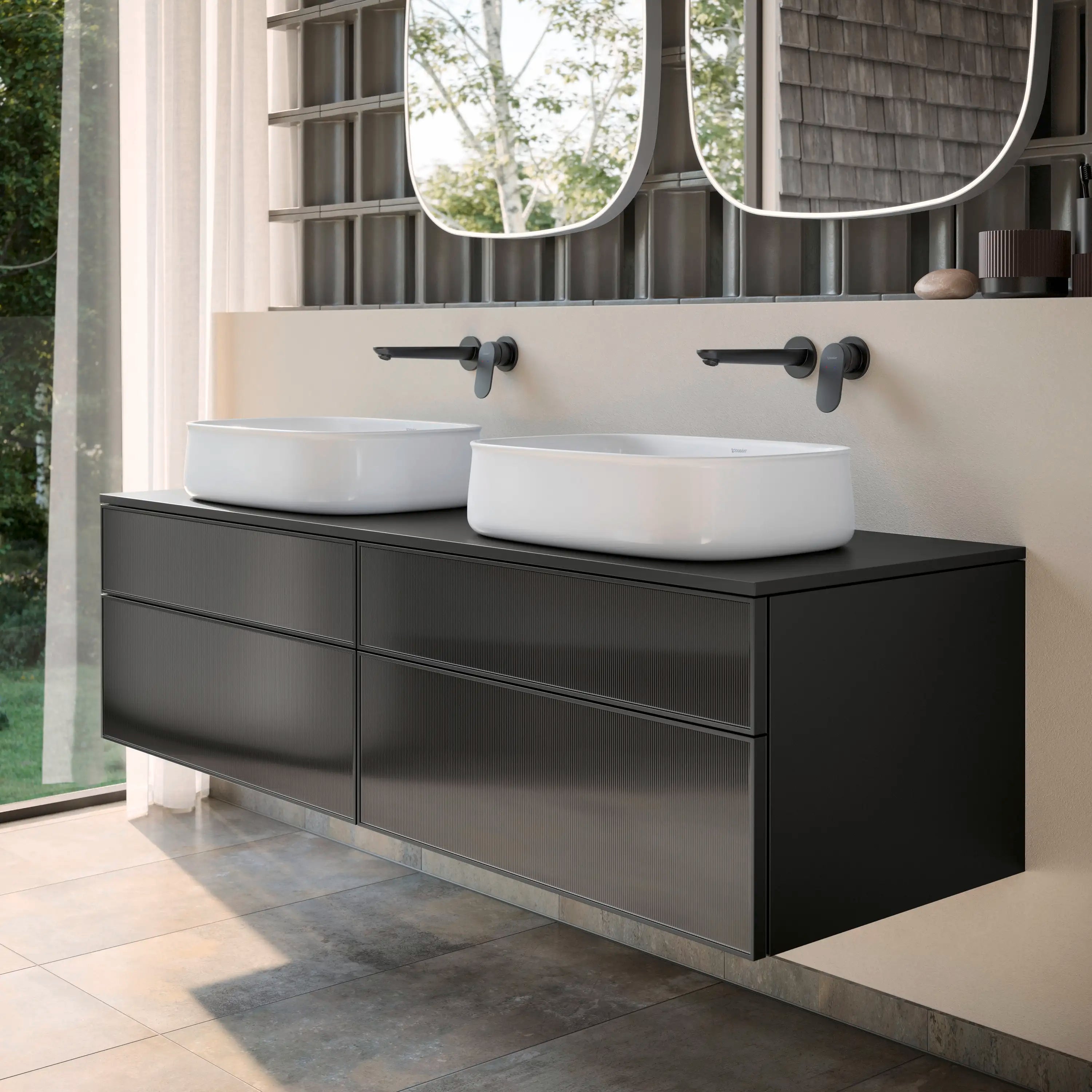 Duravit Zencha 39 3/8'' Wall Mount Double Vanity Cabinet, Sink Sold Separately