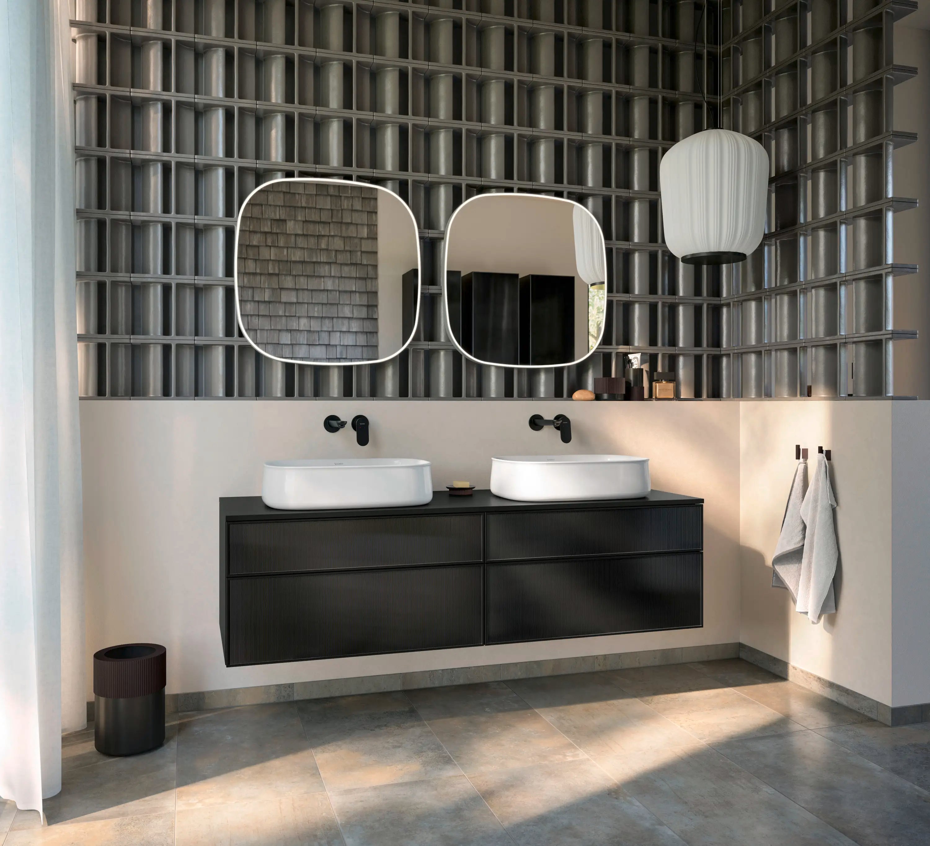 Duravit Zencha 39 3/8'' Wall Mount Double Vanity Cabinet, Sink Sold Separately