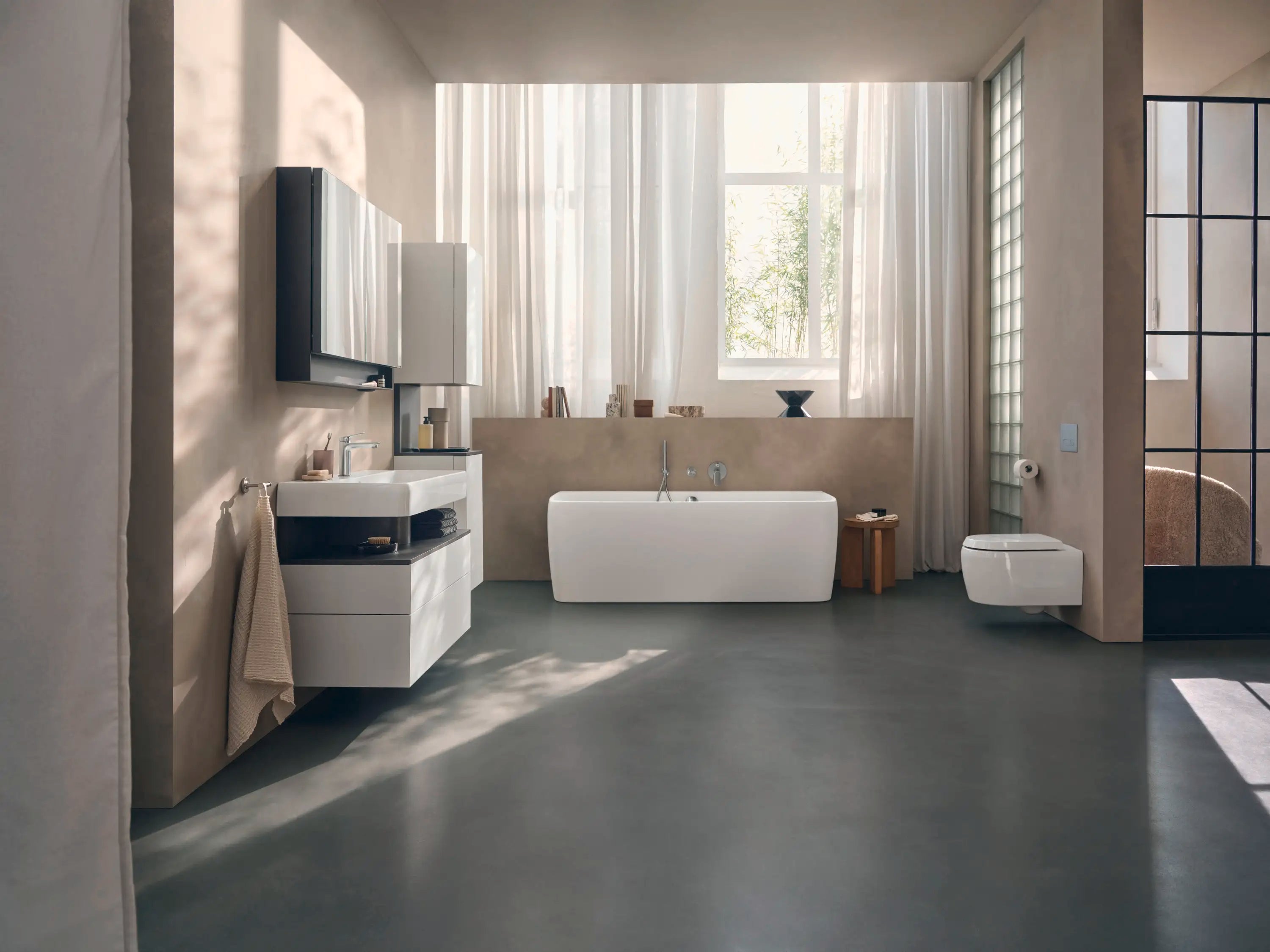 Duravit Qatego 39 3/8'' Rectangular Wall Mounted Sink in White with Single Faucet Hole and with Overflow