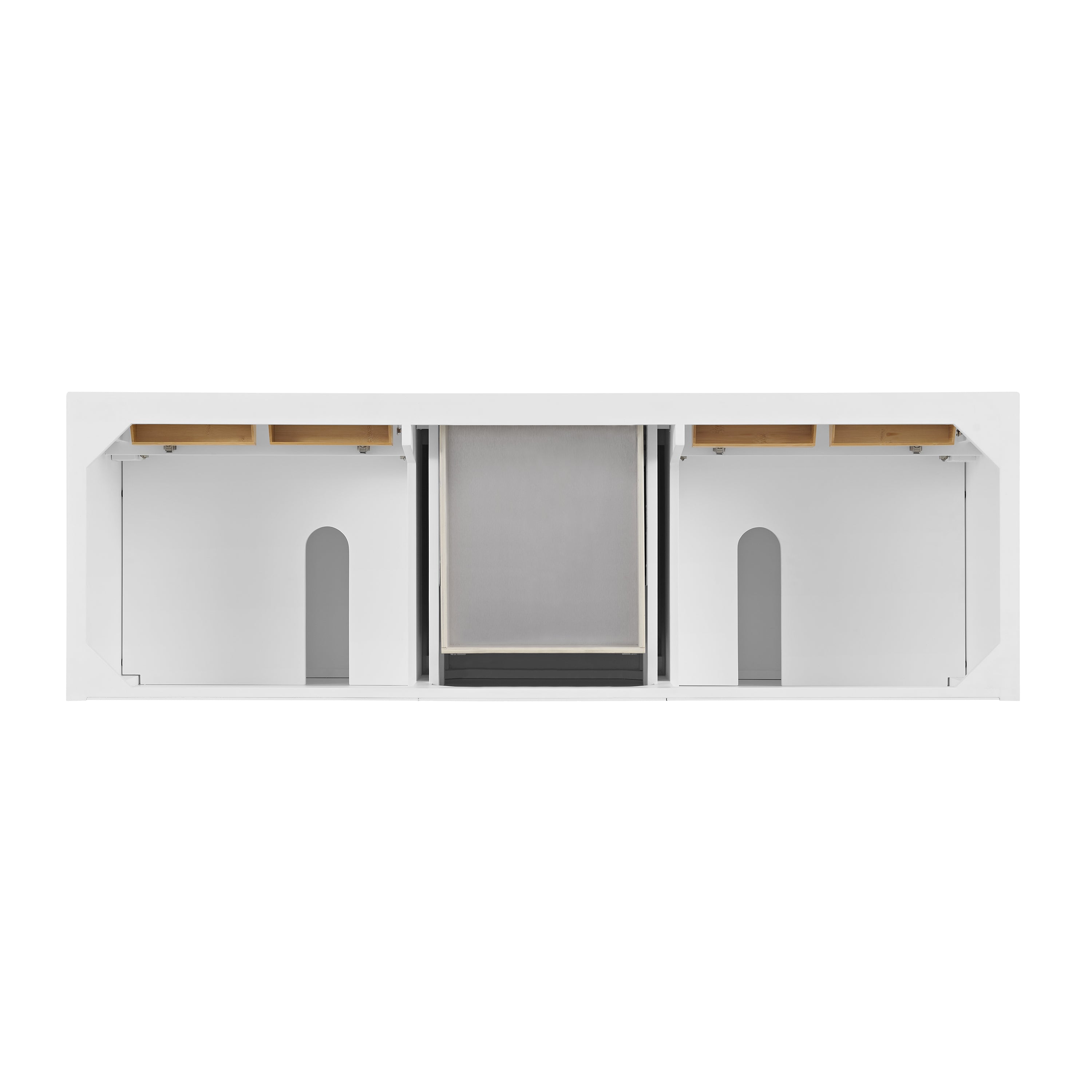 James Martin Lorelai 72" Double Vanity in Bright White with 3cm Countertop and FreePower Wireless Charger