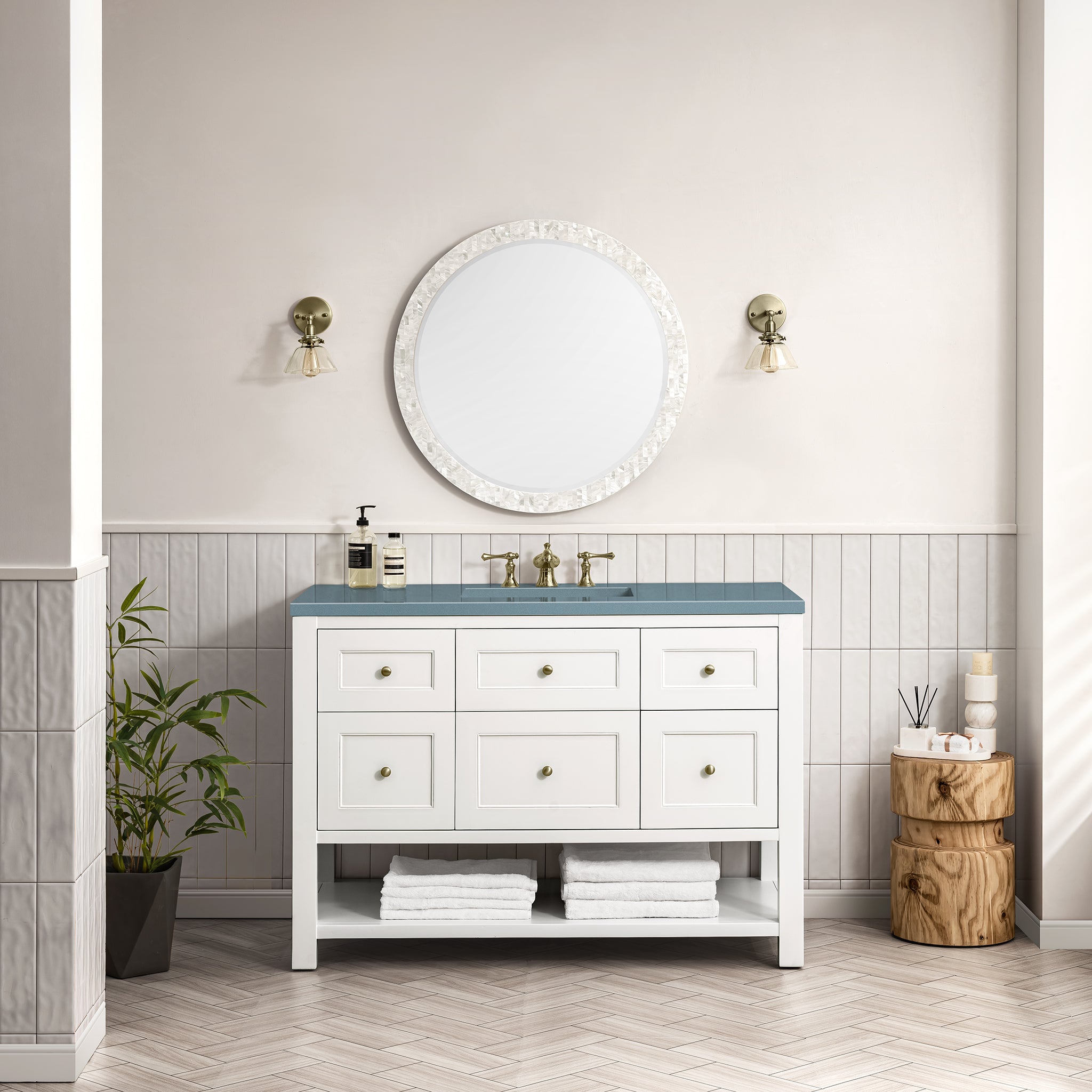James Martin Breckenridge 48" Single Vanity in Bright White with 3cm Countertop