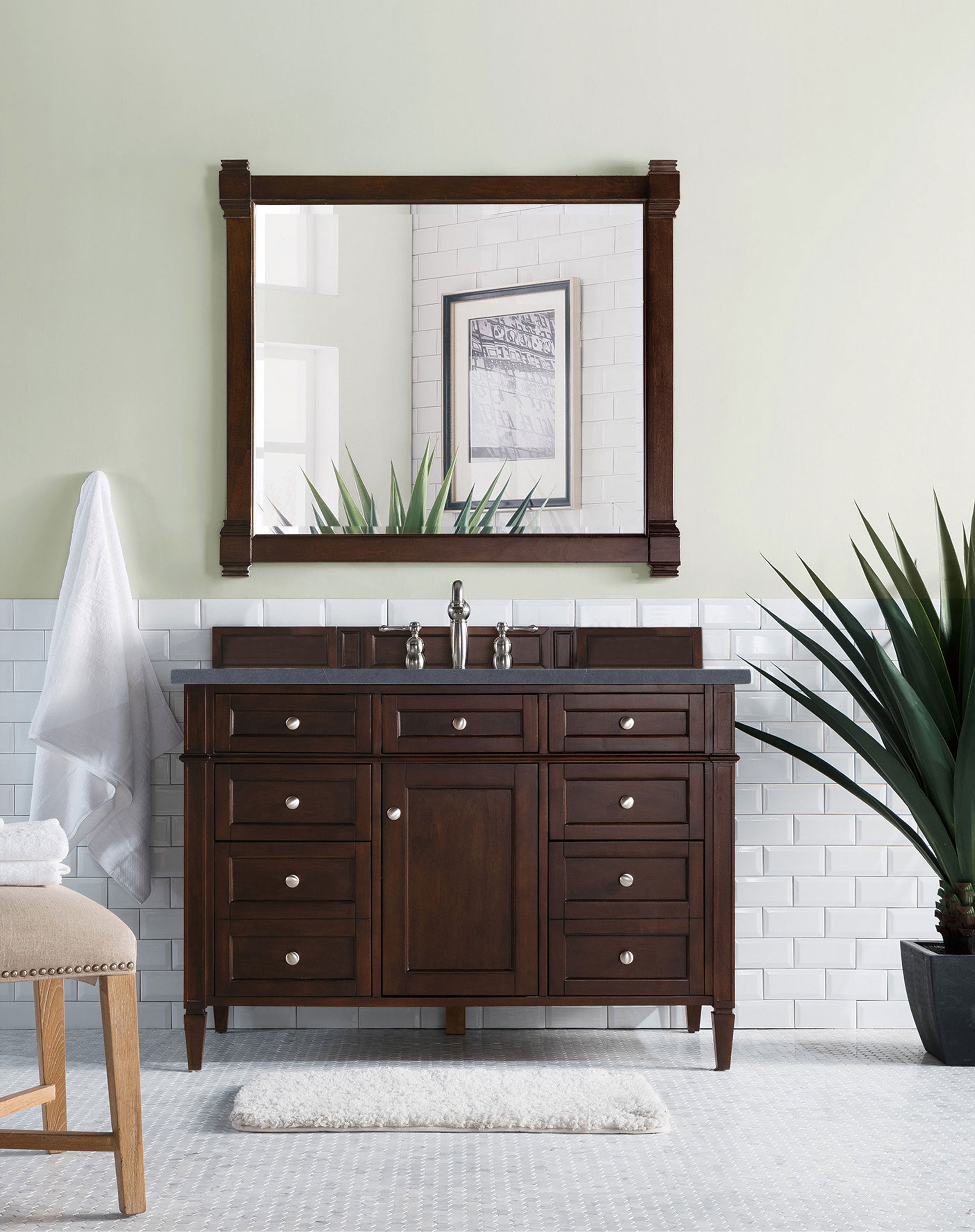 James Martin Brittany 48" Single Vanity in Burnished Mahogany with 3cm Countertop