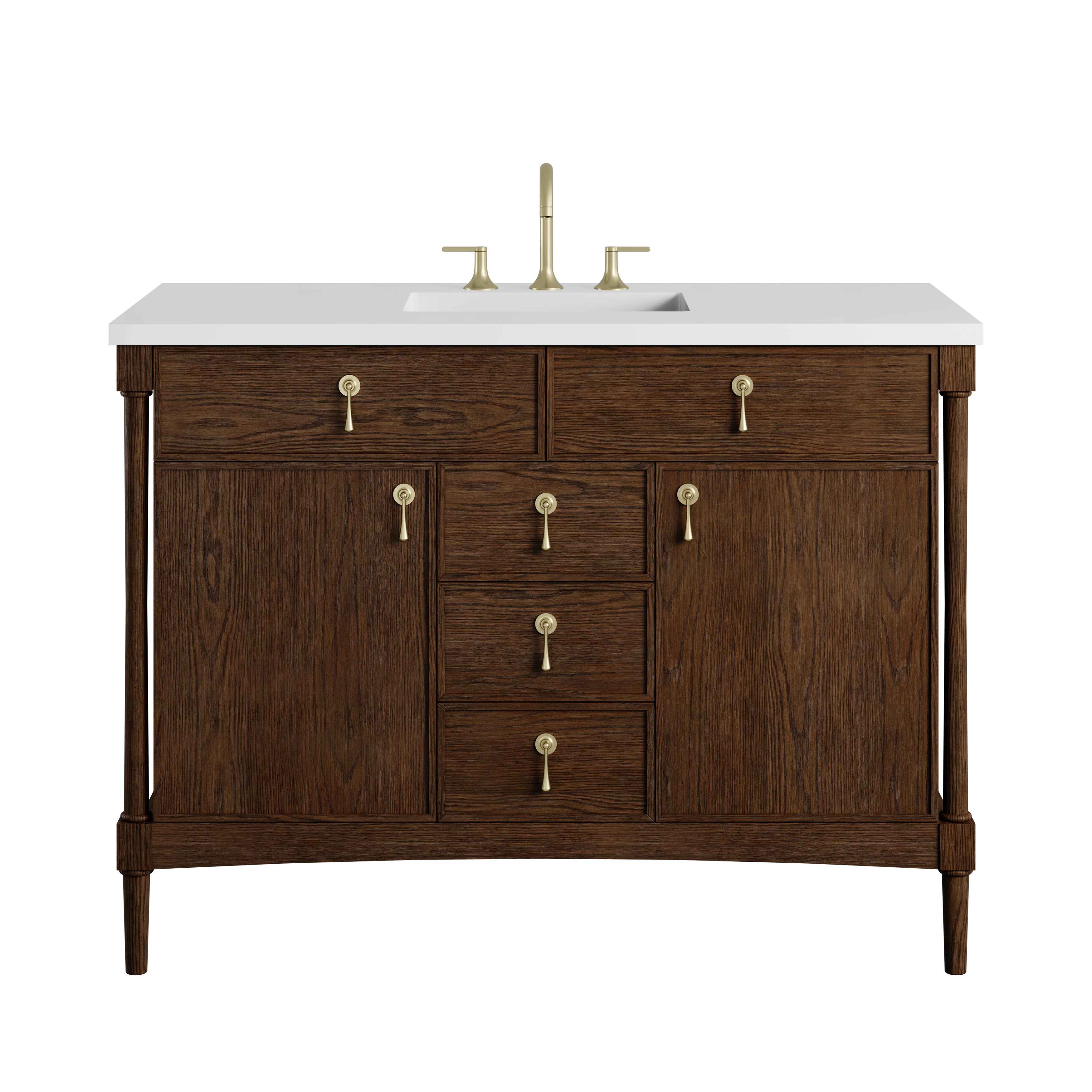 James Martin Kinnsden 48" Single Vanity in Sable Oak with 3cm Countertop