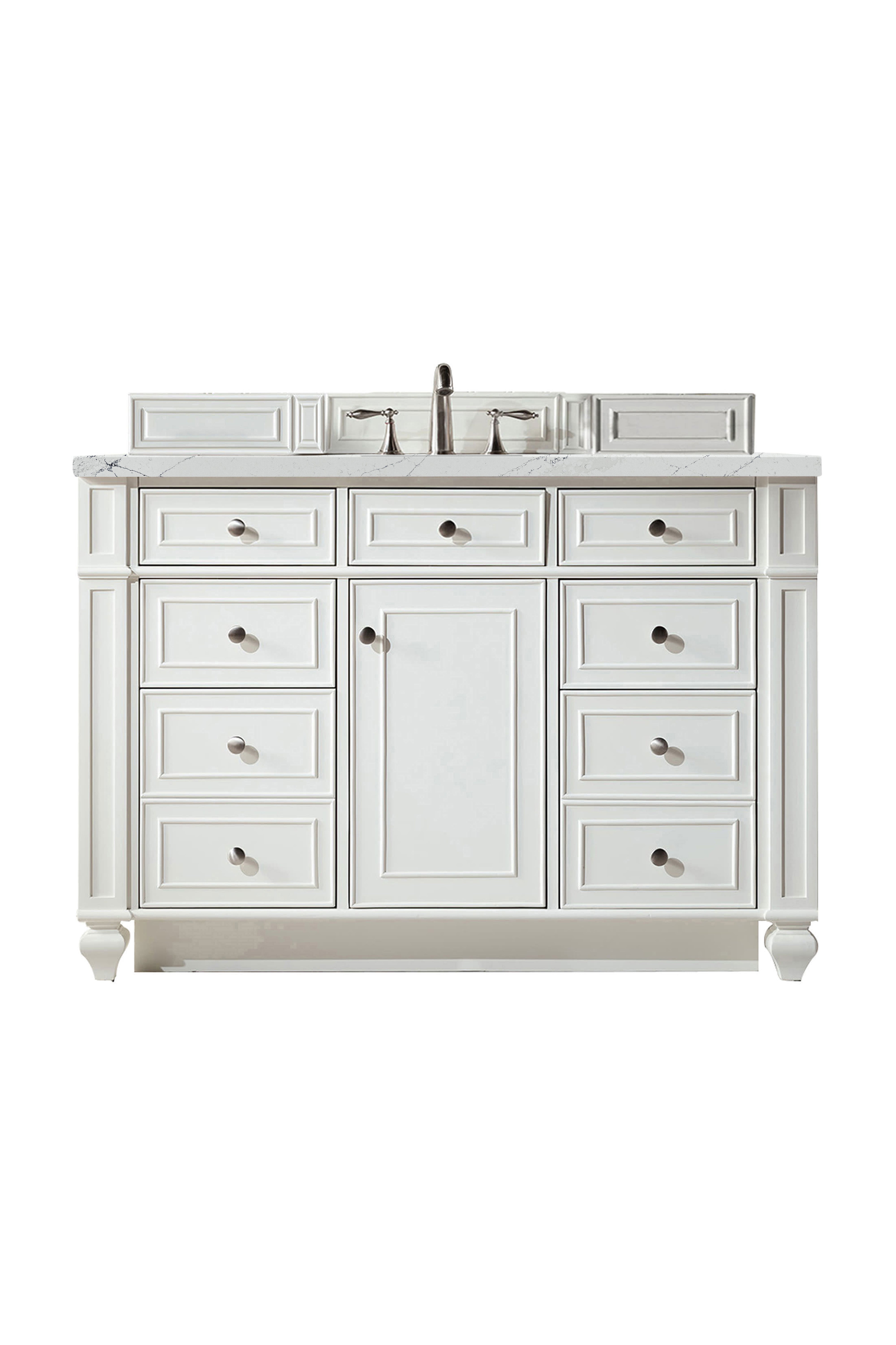 James Martin Bristol 48" Single Vanity in Bright White with 3cm Countertop