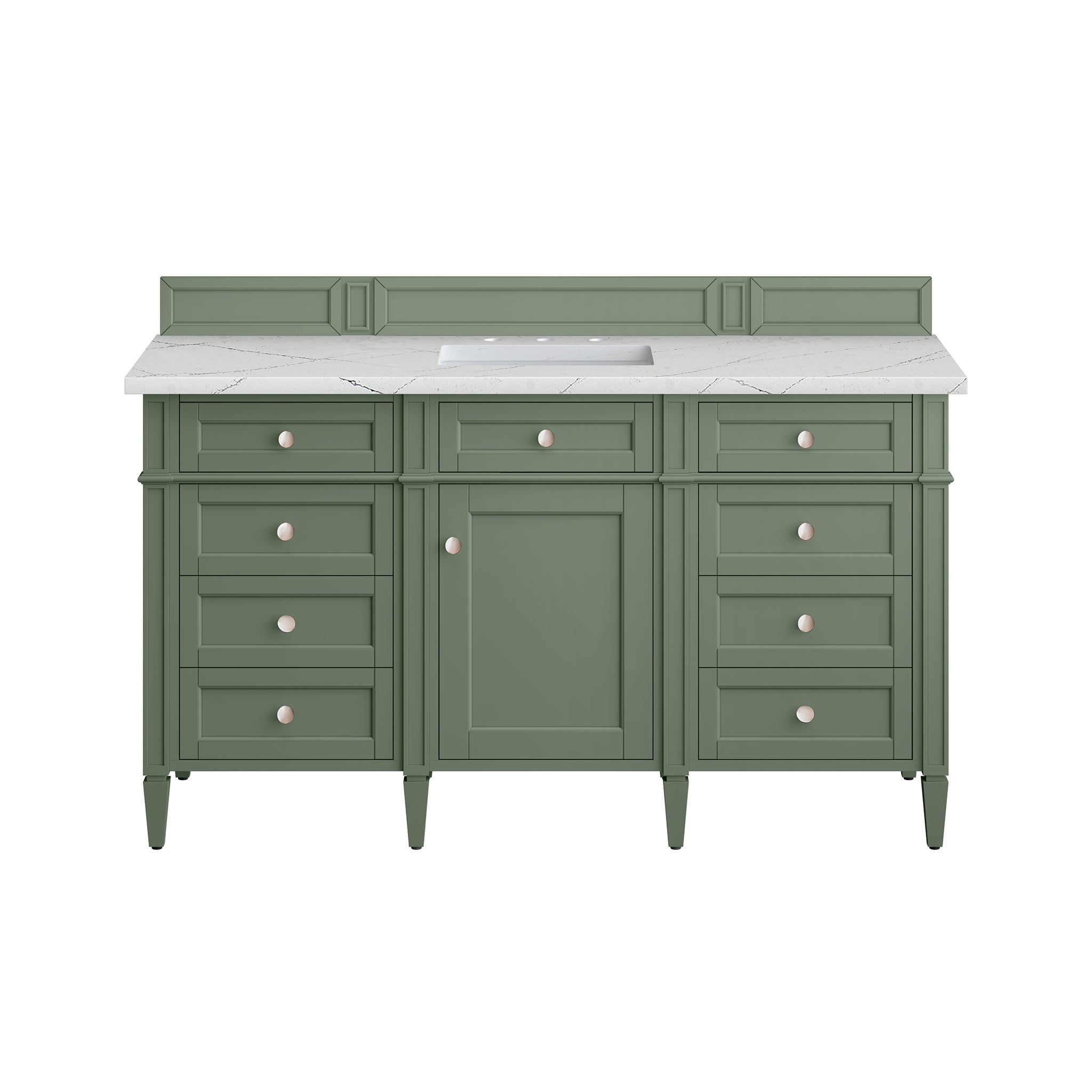 James Martin Brittany 60" Single Vanity in Smokey Celadon with 3cm Countertop