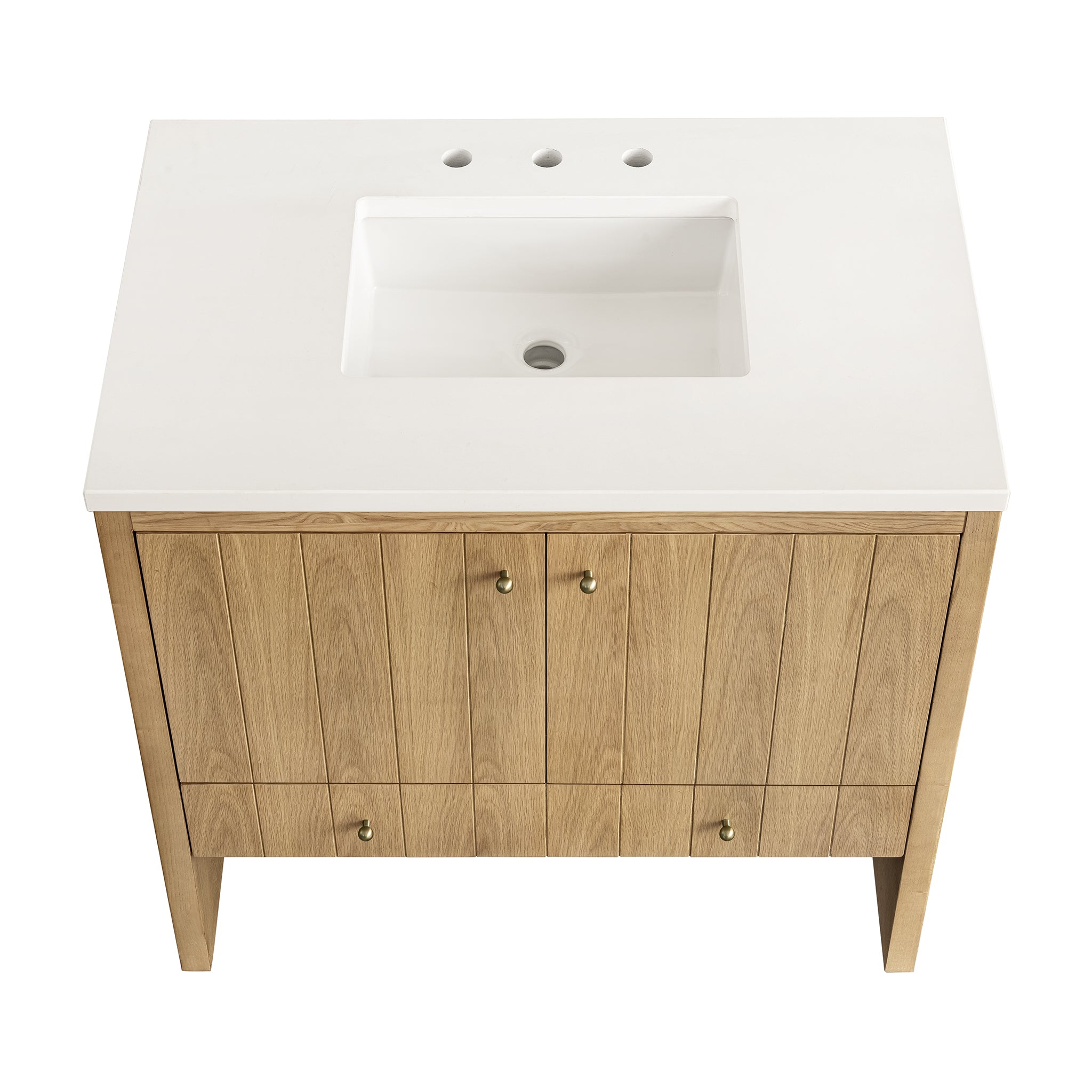 James Martin Hudson 36" Single Vanity in Light Natural Oak with 3cm Countertop